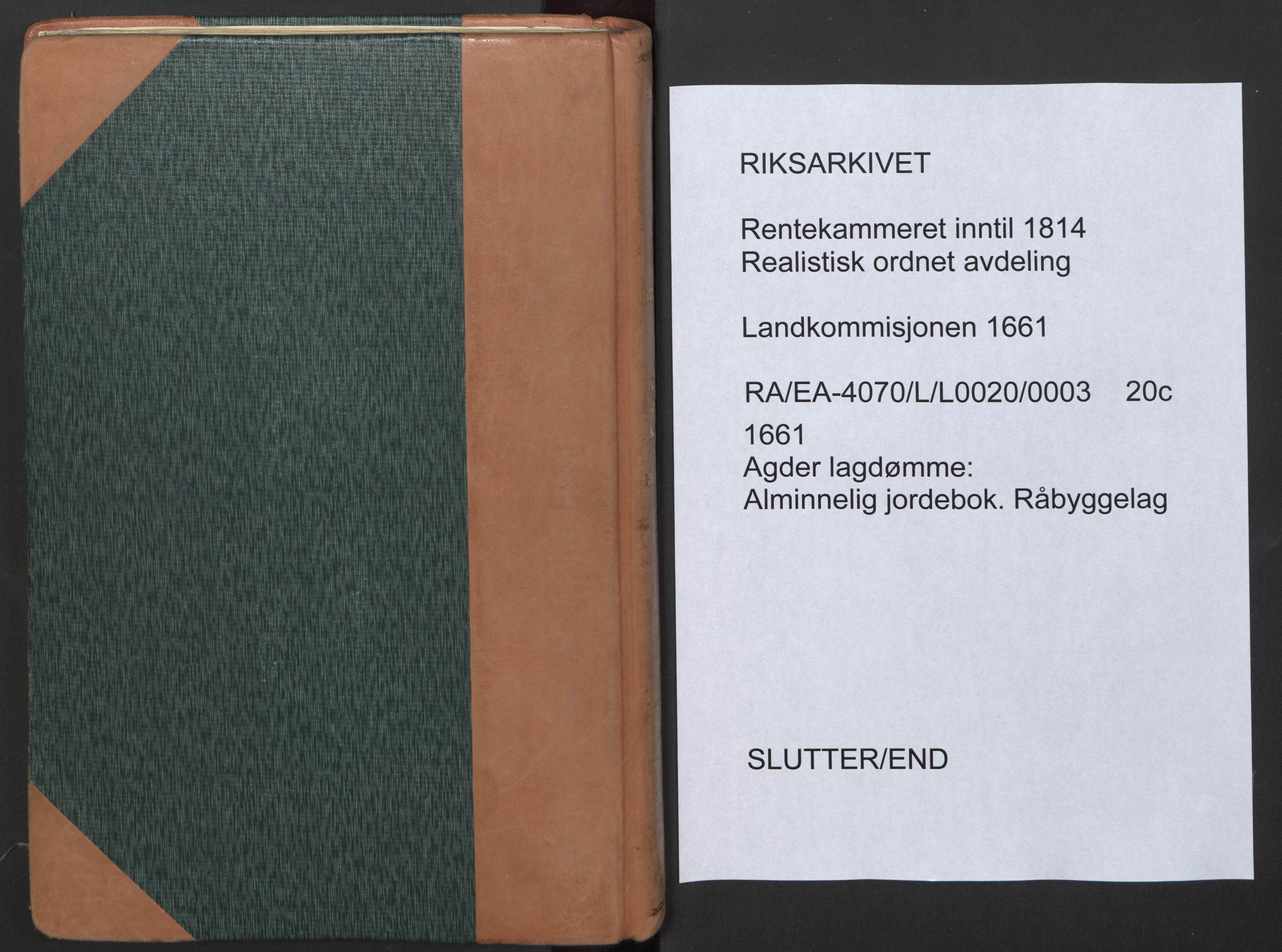 Rentekammeret inntil 1814, Realistisk ordnet avdeling, AV/RA-EA-4070/L/L0020/0003: Agder lagdømme: / Alminnelig jordebok. Råbyggelag, 1661