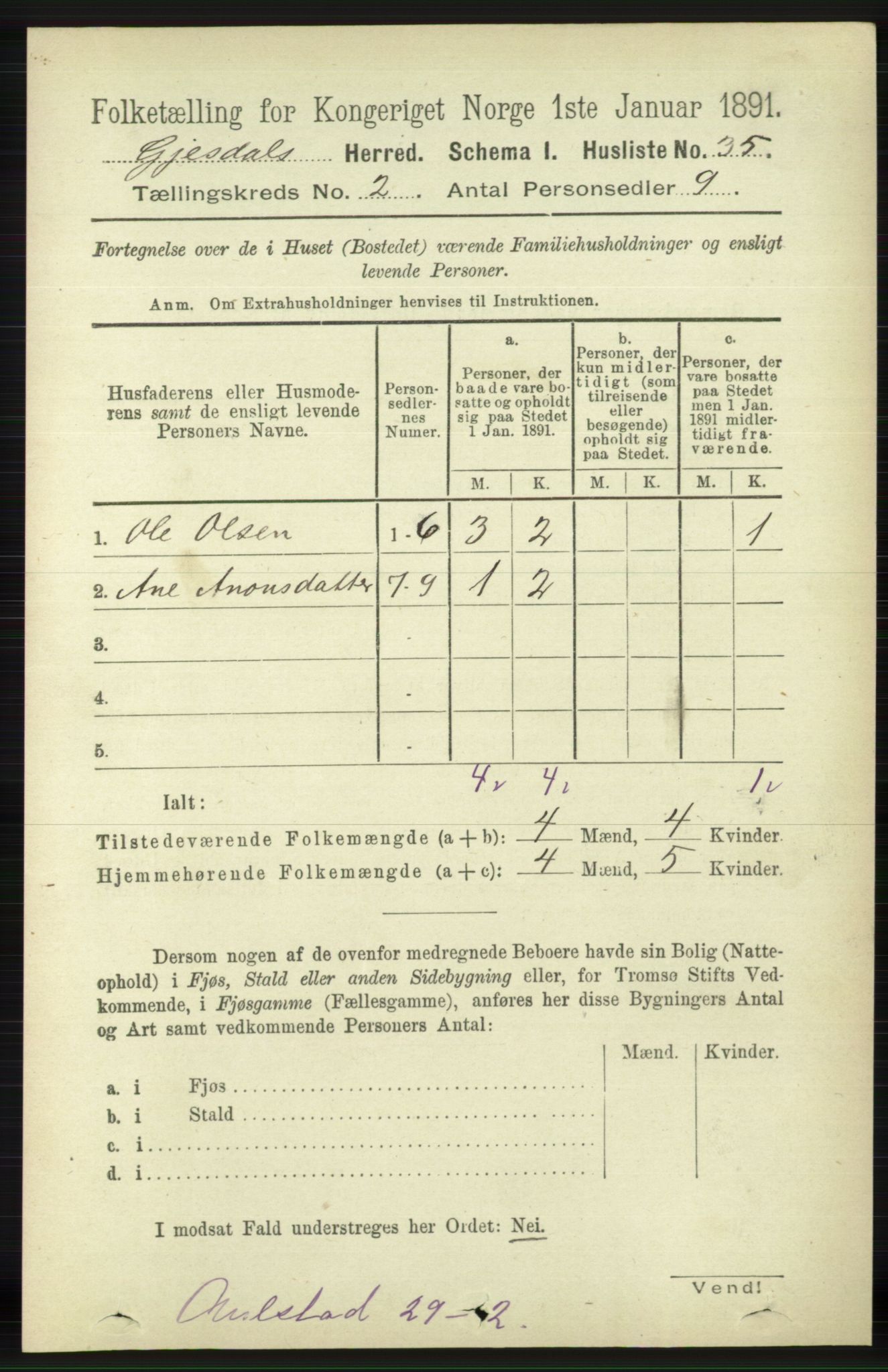 RA, Folketelling 1891 for 1122 Gjesdal herred, 1891, s. 378