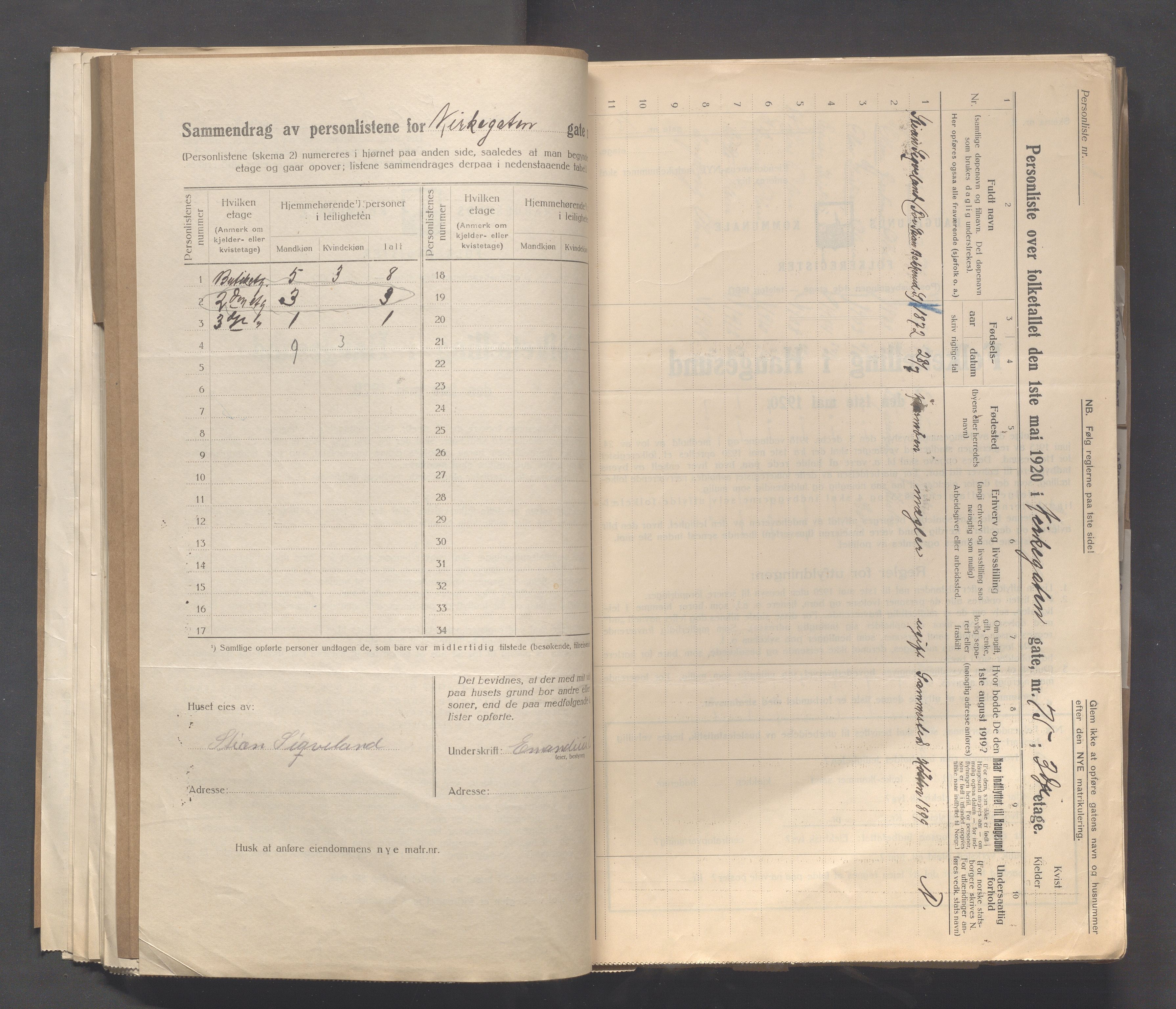 IKAR, Kommunal folketelling 1.5.1920 for Haugesund, 1920, s. 2493