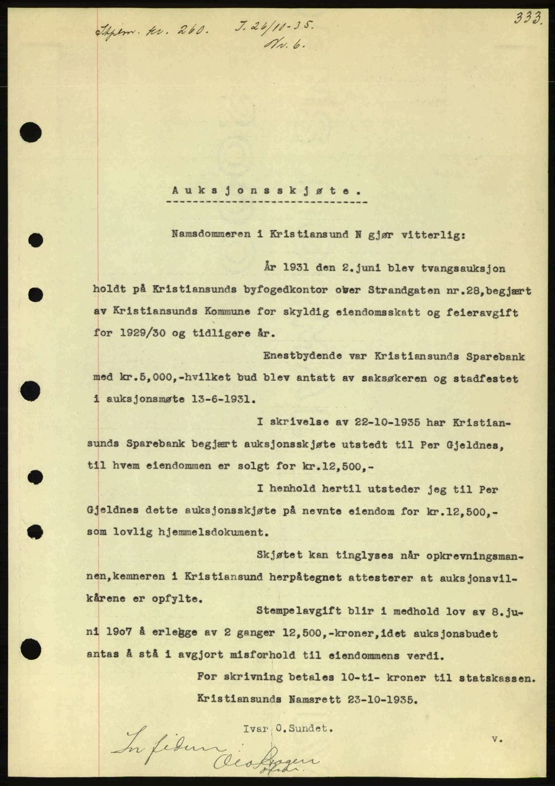 Kristiansund byfogd, SAT/A-4587/A/27: Pantebok nr. 28, 1934-1936, Tingl.dato: 26.11.1935