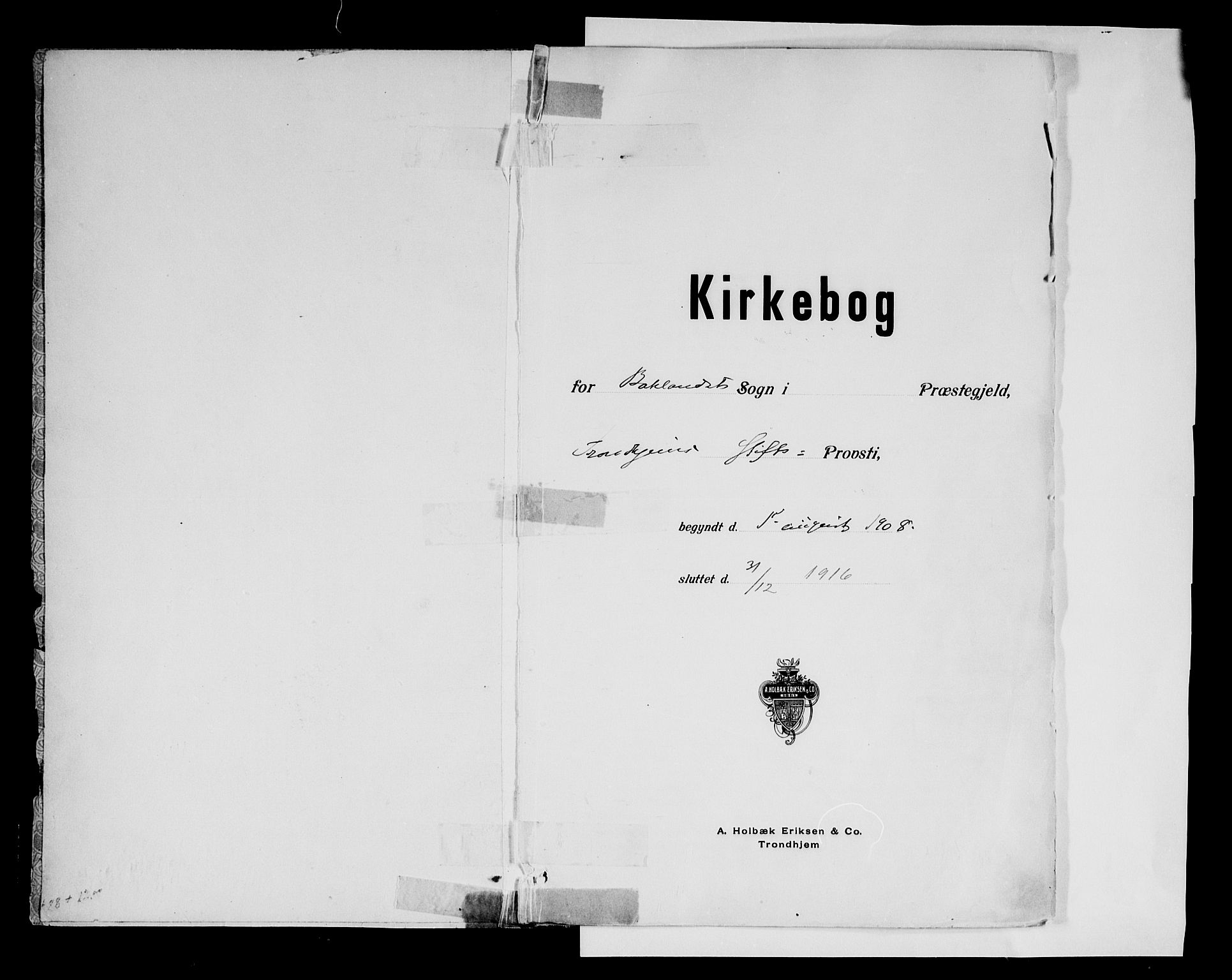Ministerialprotokoller, klokkerbøker og fødselsregistre - Sør-Trøndelag, SAT/A-1456/604/L0203: Ministerialbok nr. 604A23, 1908-1916