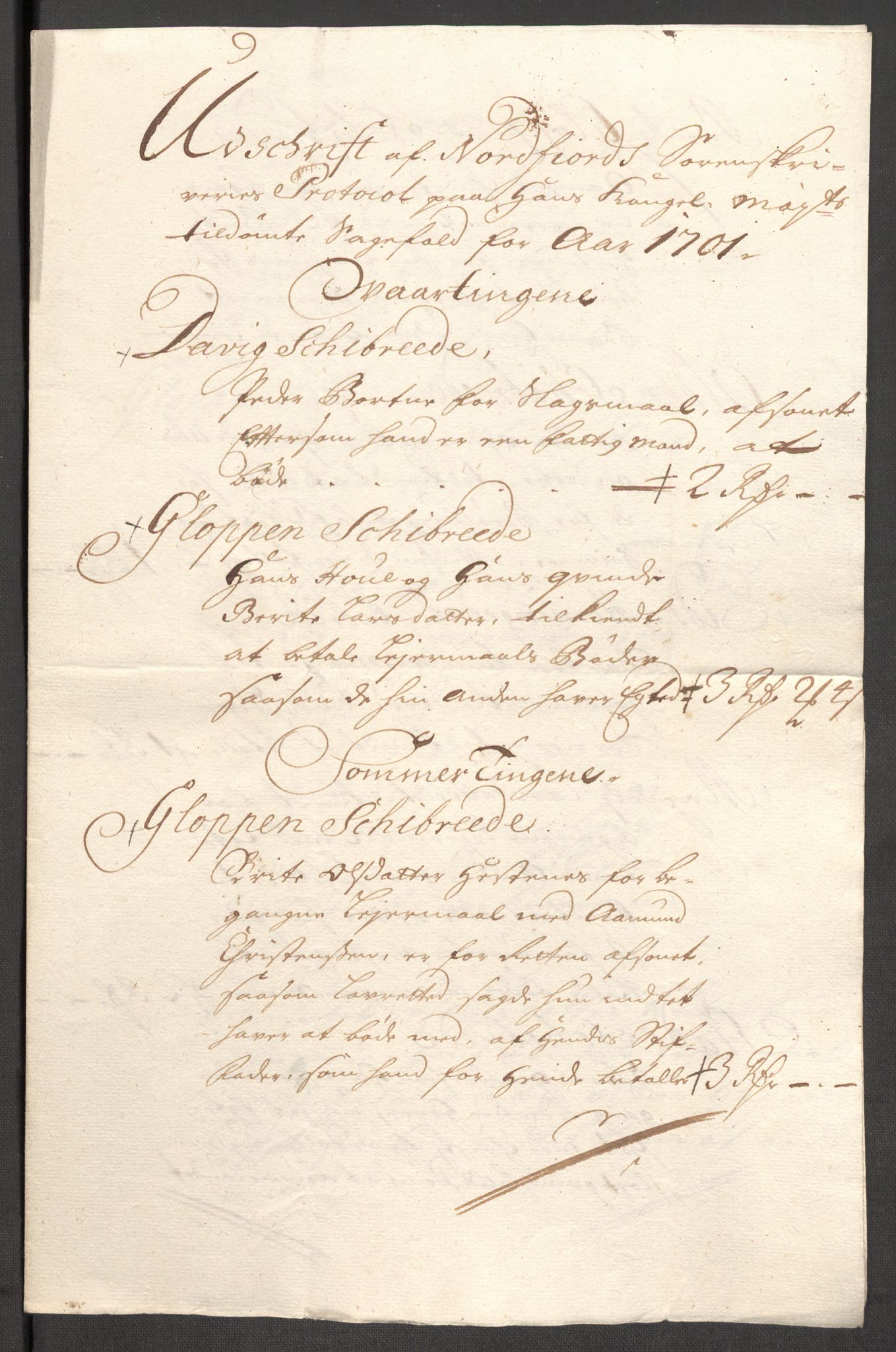 Rentekammeret inntil 1814, Reviderte regnskaper, Fogderegnskap, AV/RA-EA-4092/R53/L3425: Fogderegnskap Sunn- og Nordfjord, 1700-1701, s. 422