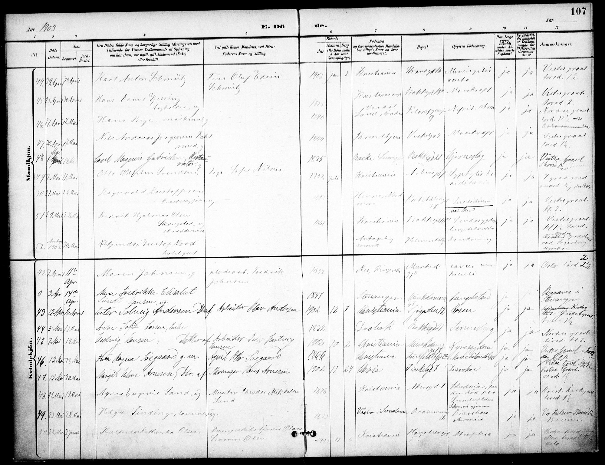 Johannes prestekontor Kirkebøker, AV/SAO-A-10852/F/Fa/L0008: Ministerialbok nr. 8, 1897-1917, s. 107