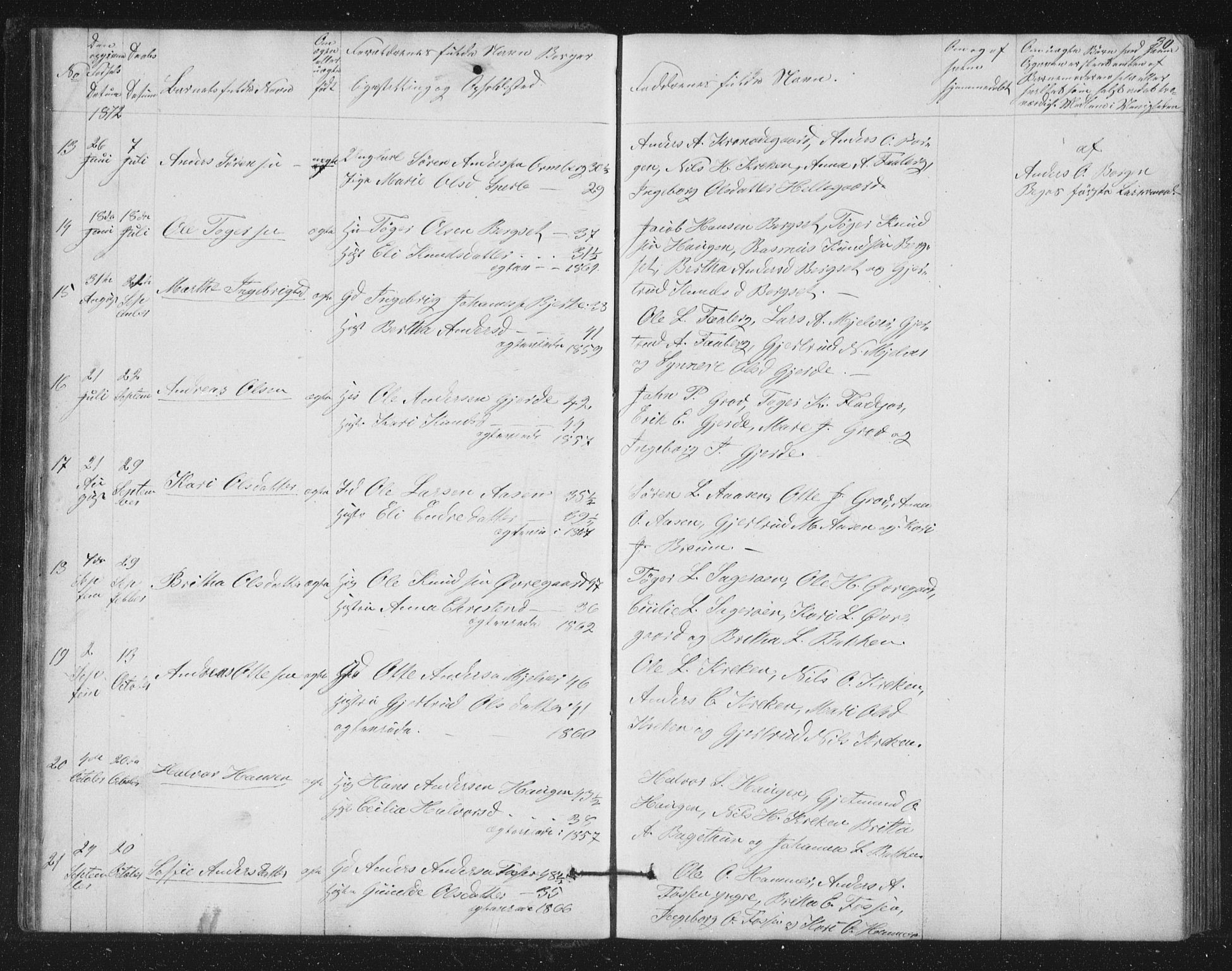 Jostedal sokneprestembete, AV/SAB-A-80601/H/Hab/Haba/L0001: Klokkerbok nr. A 1, 1861-1906, s. 30