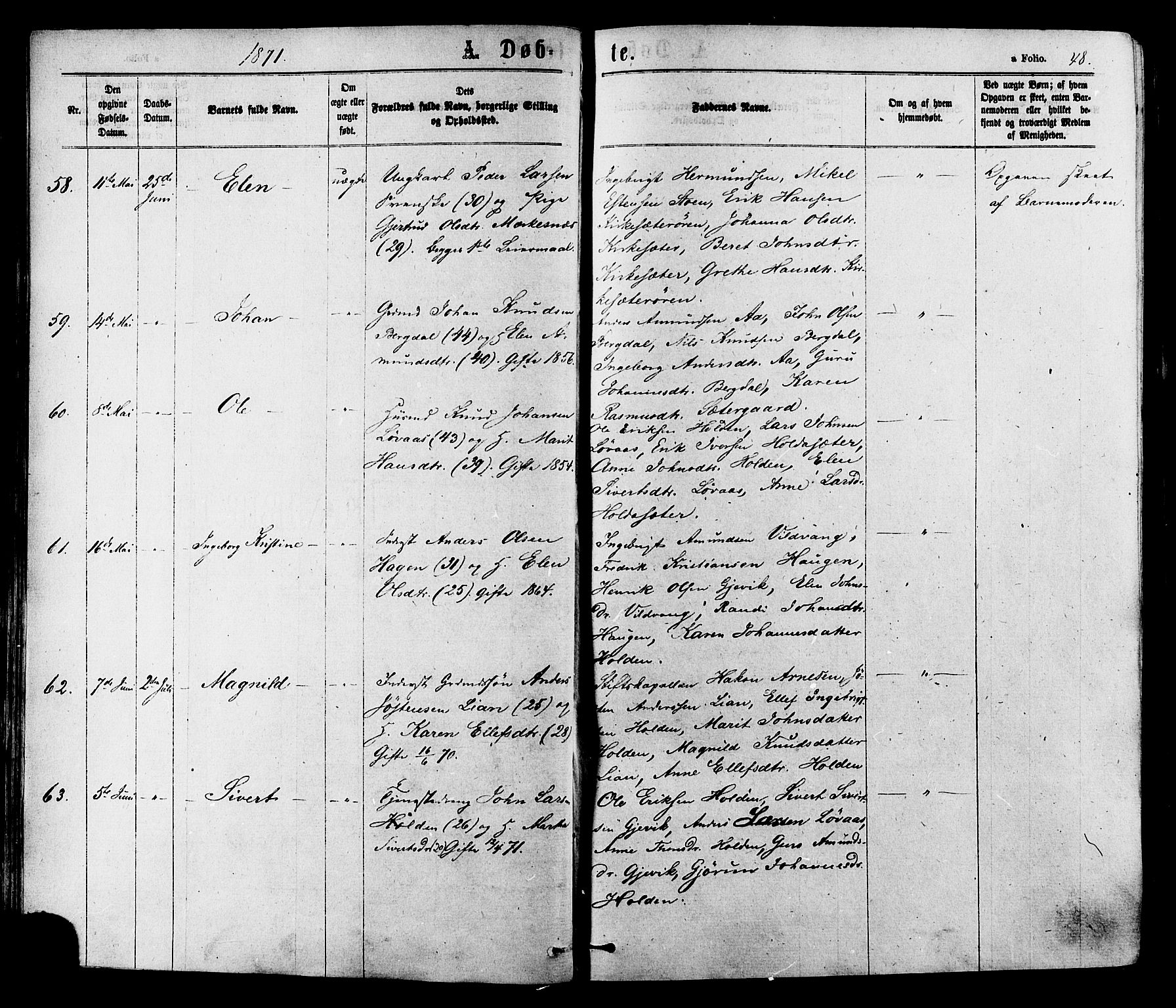 Ministerialprotokoller, klokkerbøker og fødselsregistre - Sør-Trøndelag, AV/SAT-A-1456/630/L0495: Ministerialbok nr. 630A08, 1868-1878, s. 48
