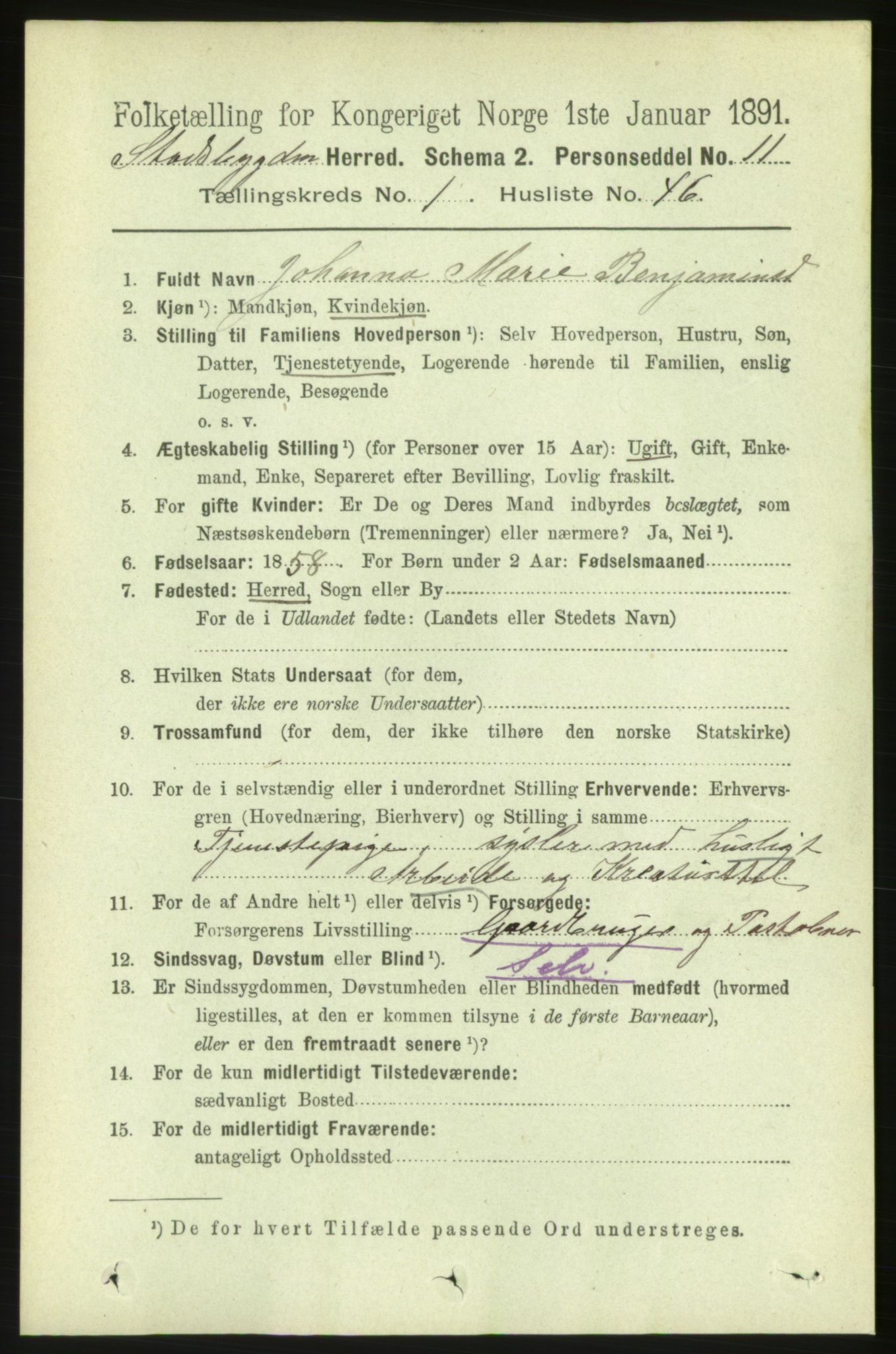RA, Folketelling 1891 for 1625 Stadsbygd herred, 1891, s. 418