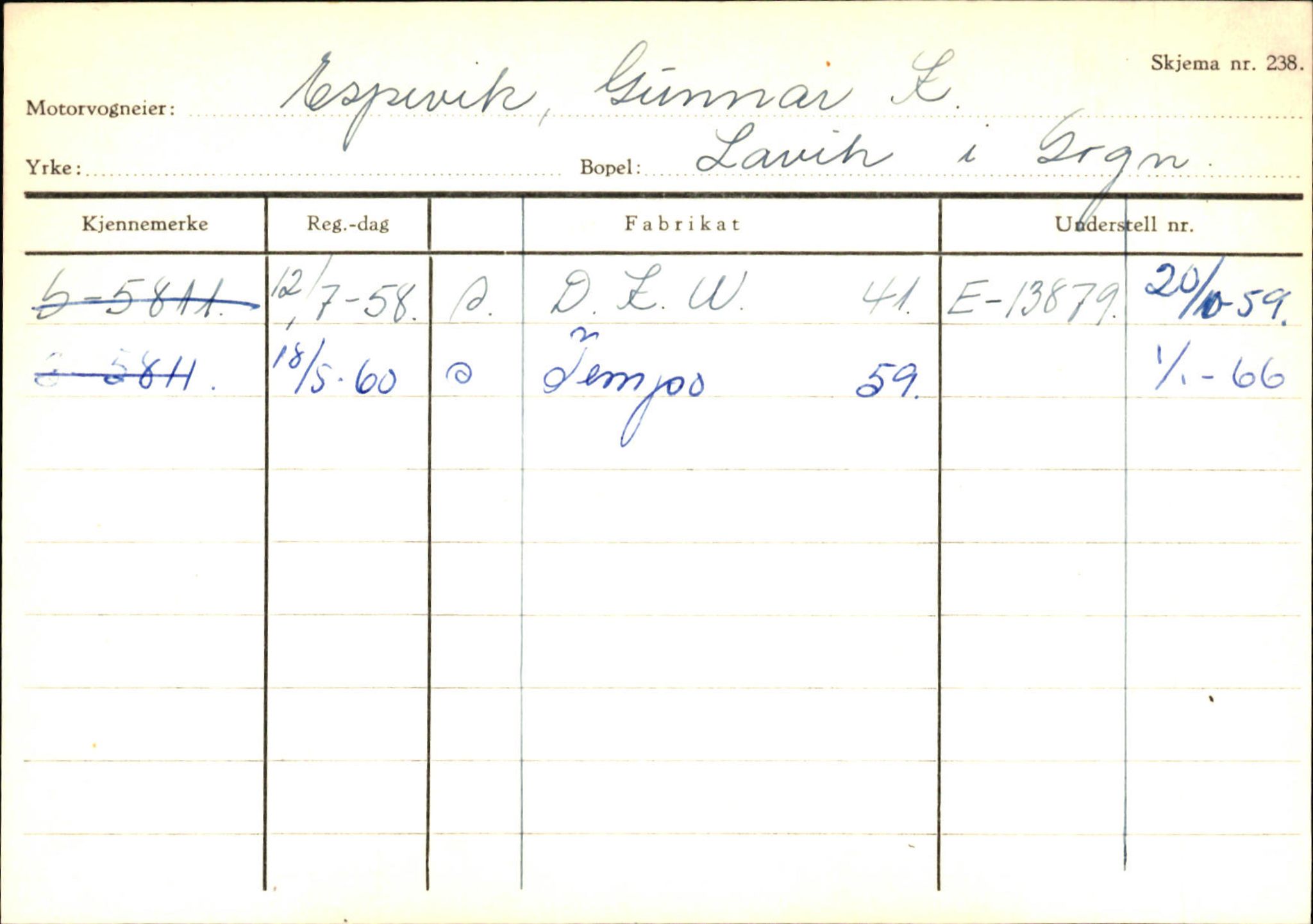 Statens vegvesen, Sogn og Fjordane vegkontor, AV/SAB-A-5301/4/F/L0130: Eigarregister Eid T-Å. Høyanger A-O, 1945-1975, s. 1140