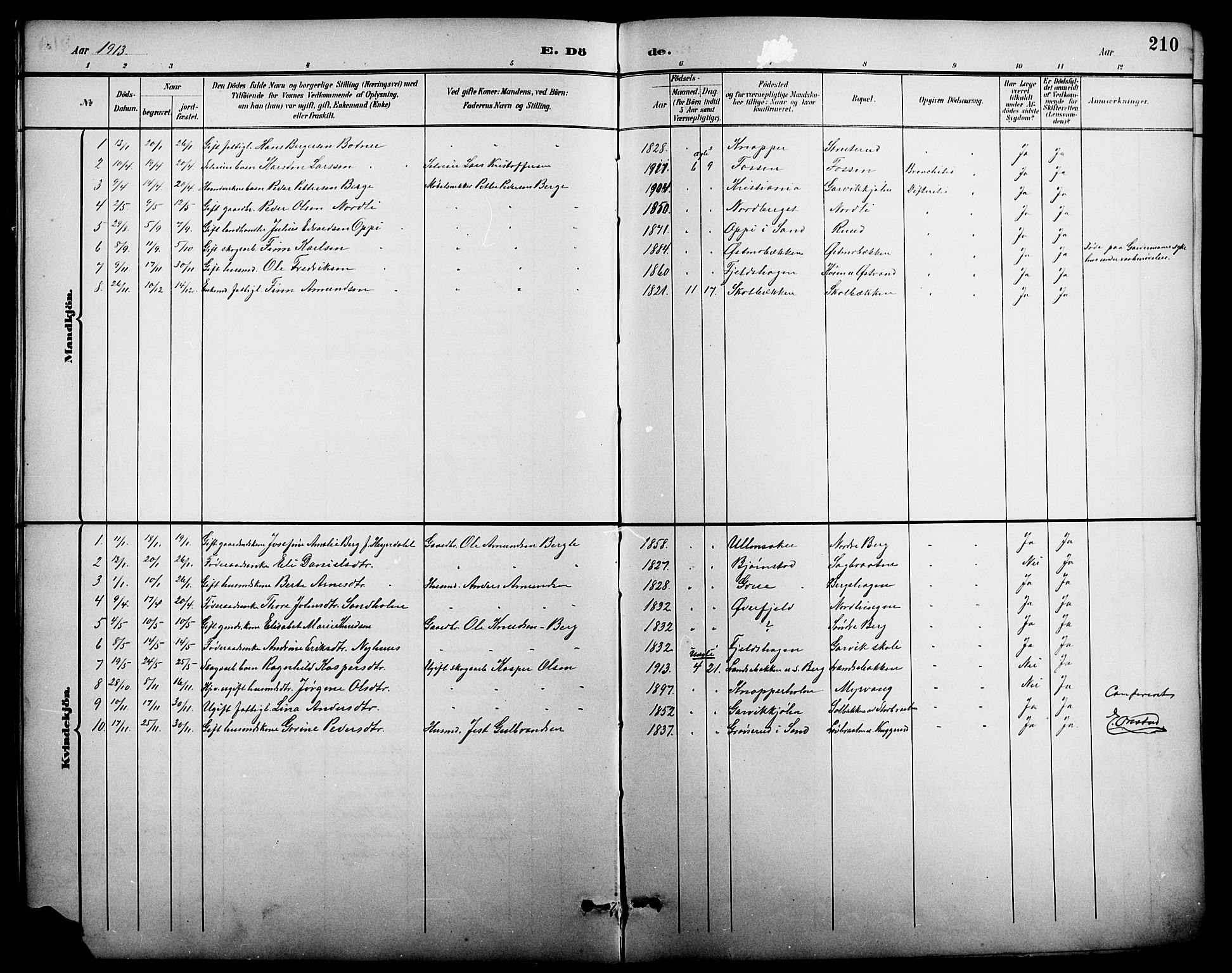 Nord-Odal prestekontor, AV/SAH-PREST-032/H/Ha/Hab/L0002: Klokkerbok nr. 2, 1895-1921, s. 210
