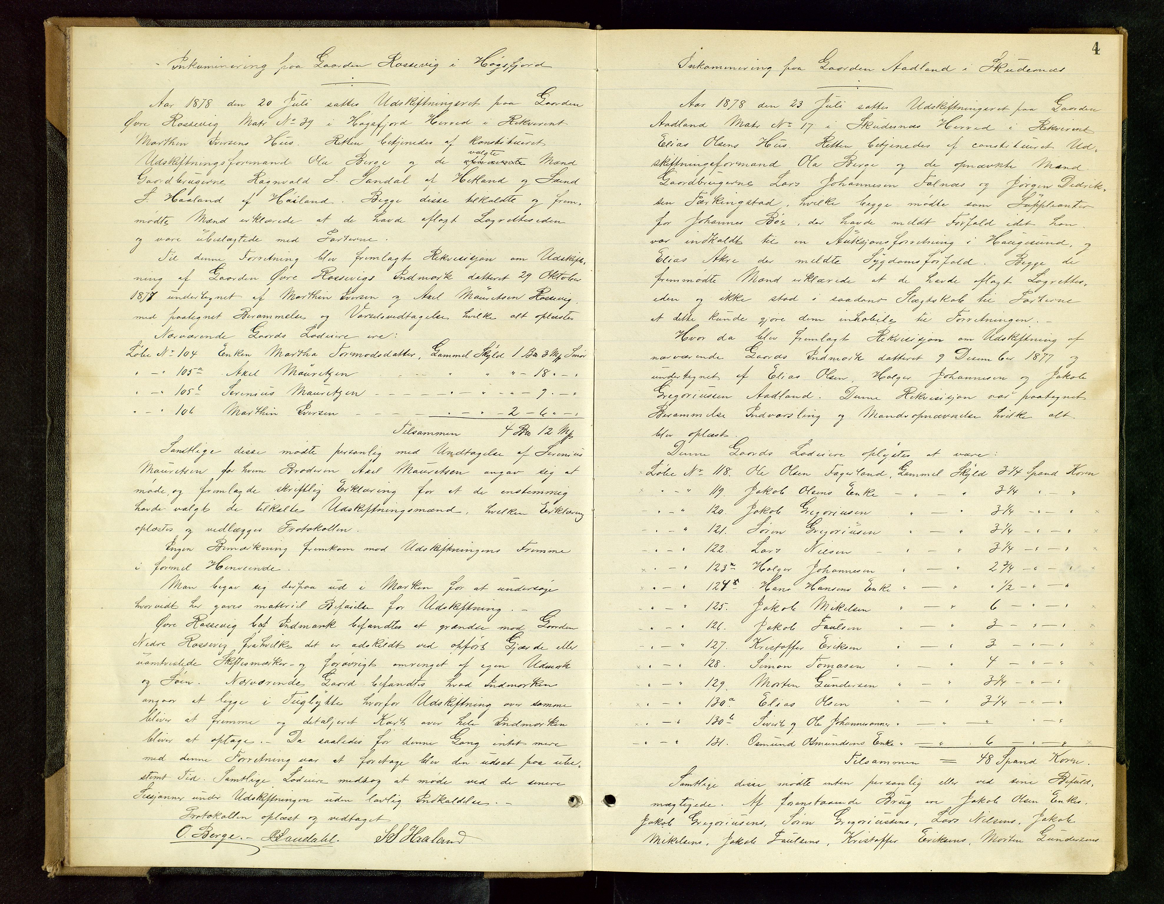 Rogaland jordskifterett, AV/SAST-A-102426/Oa/L0008: Forhandlingsprotokoll, 1878-1882, s. 4