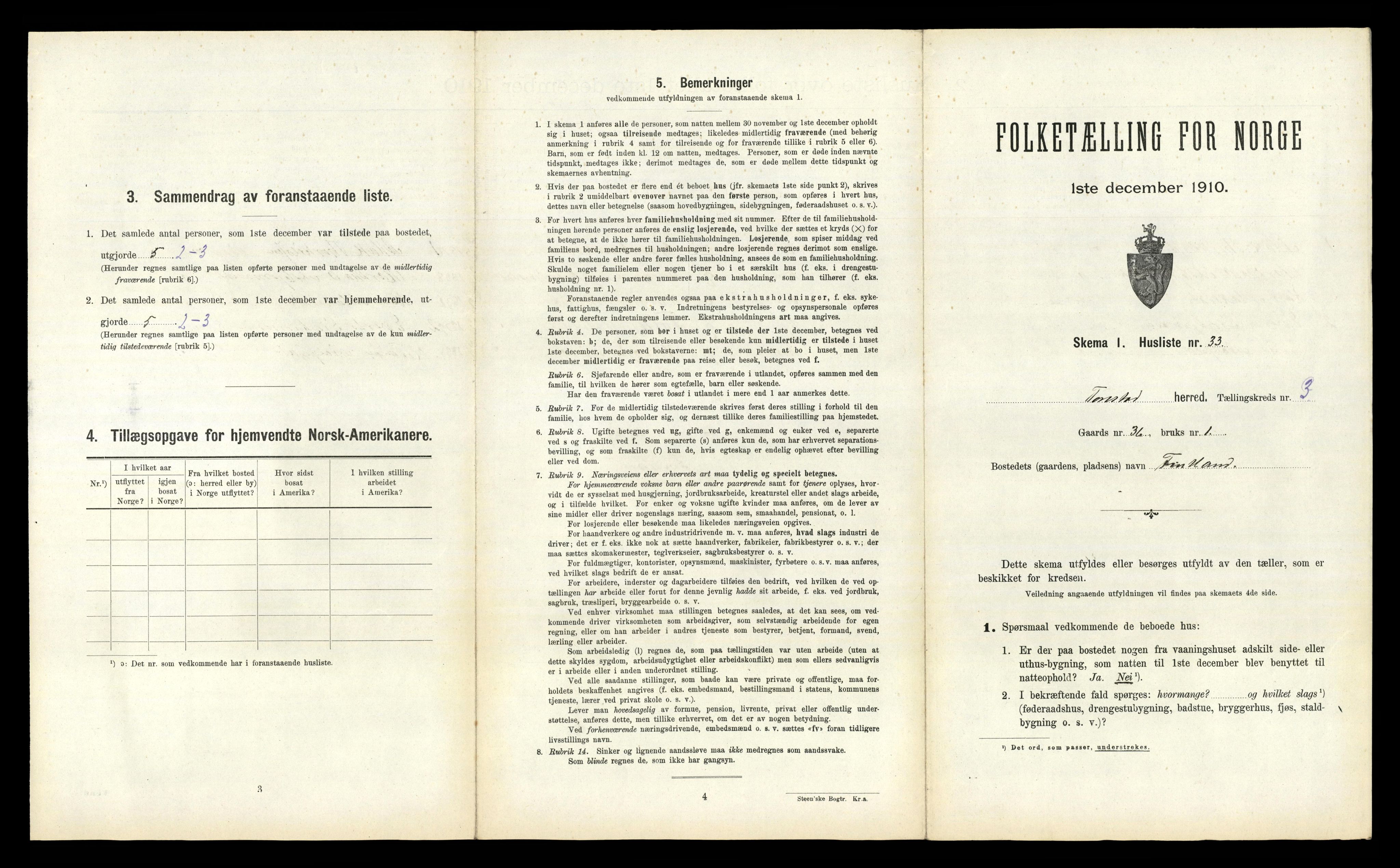 RA, Folketelling 1910 for 1046 Tonstad herred, 1910, s. 156