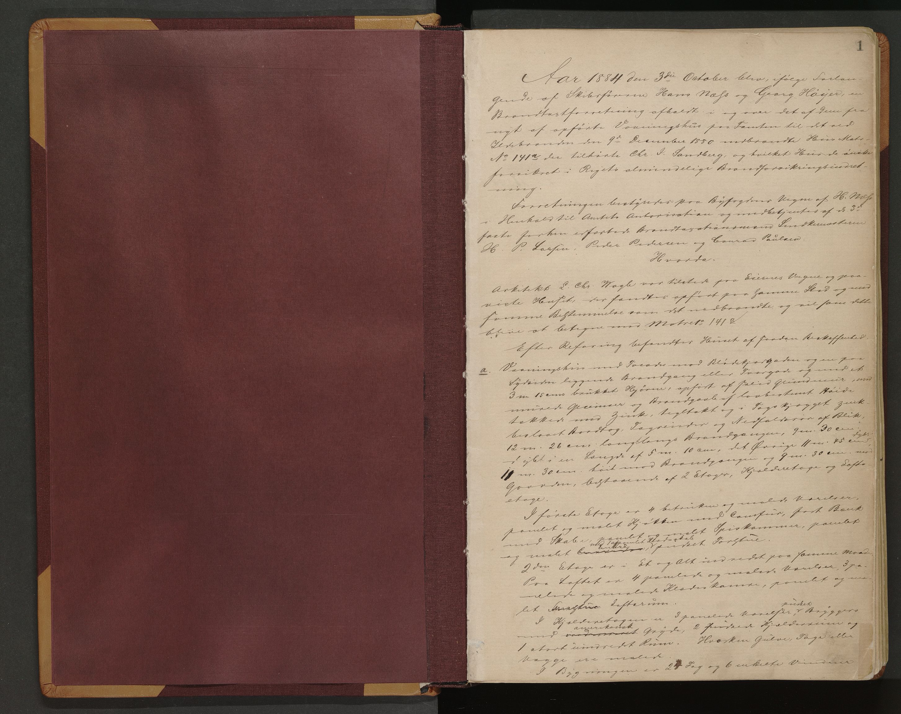 Norges Brannkasse Arendal, AV/SAK-2241-0002/F/Fa/L0021: Branntakstprotokoll nr. 19 med matrikkelnummerregister, 1884-1897