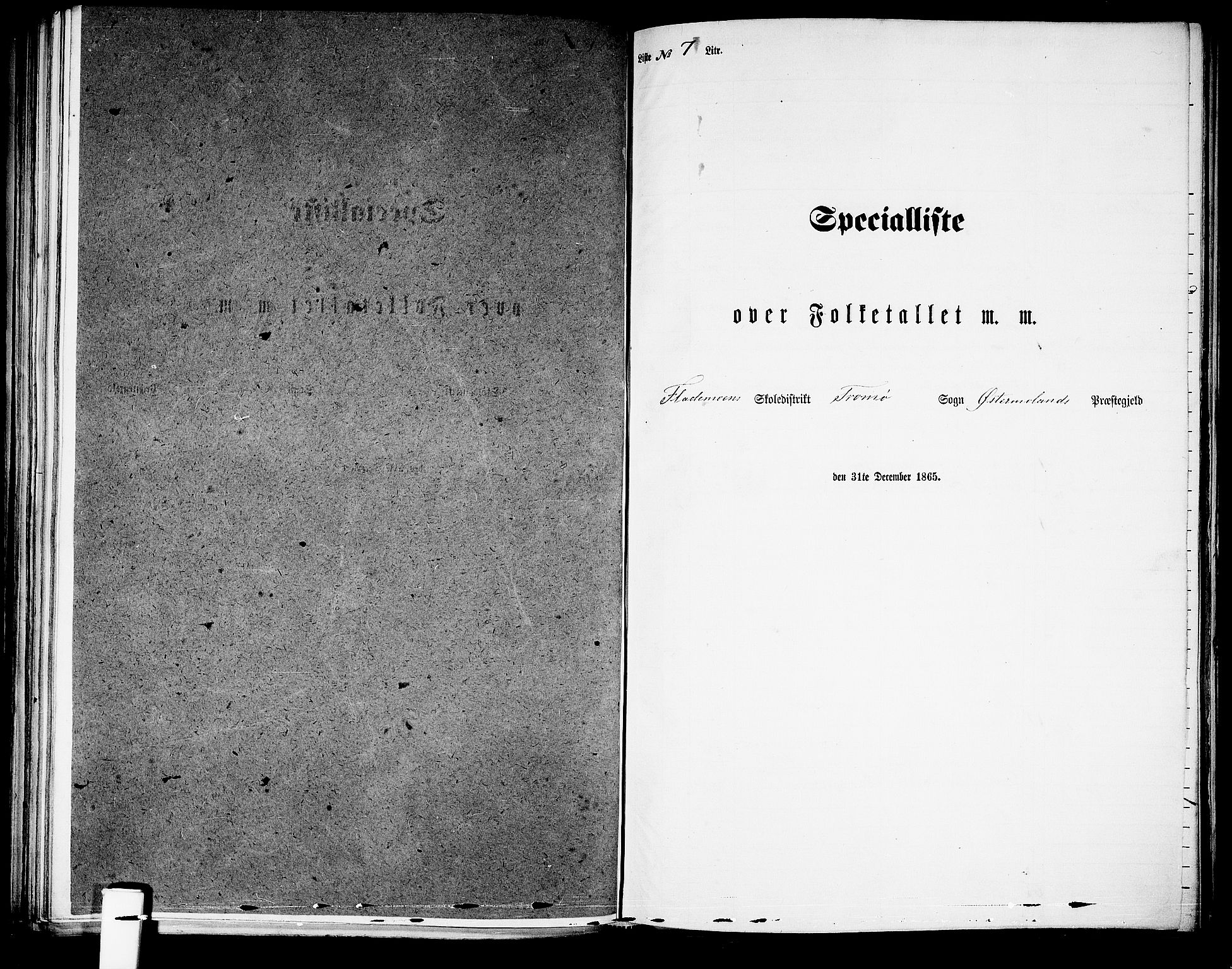 RA, Folketelling 1865 for 0918P Austre Moland prestegjeld, 1865, s. 216