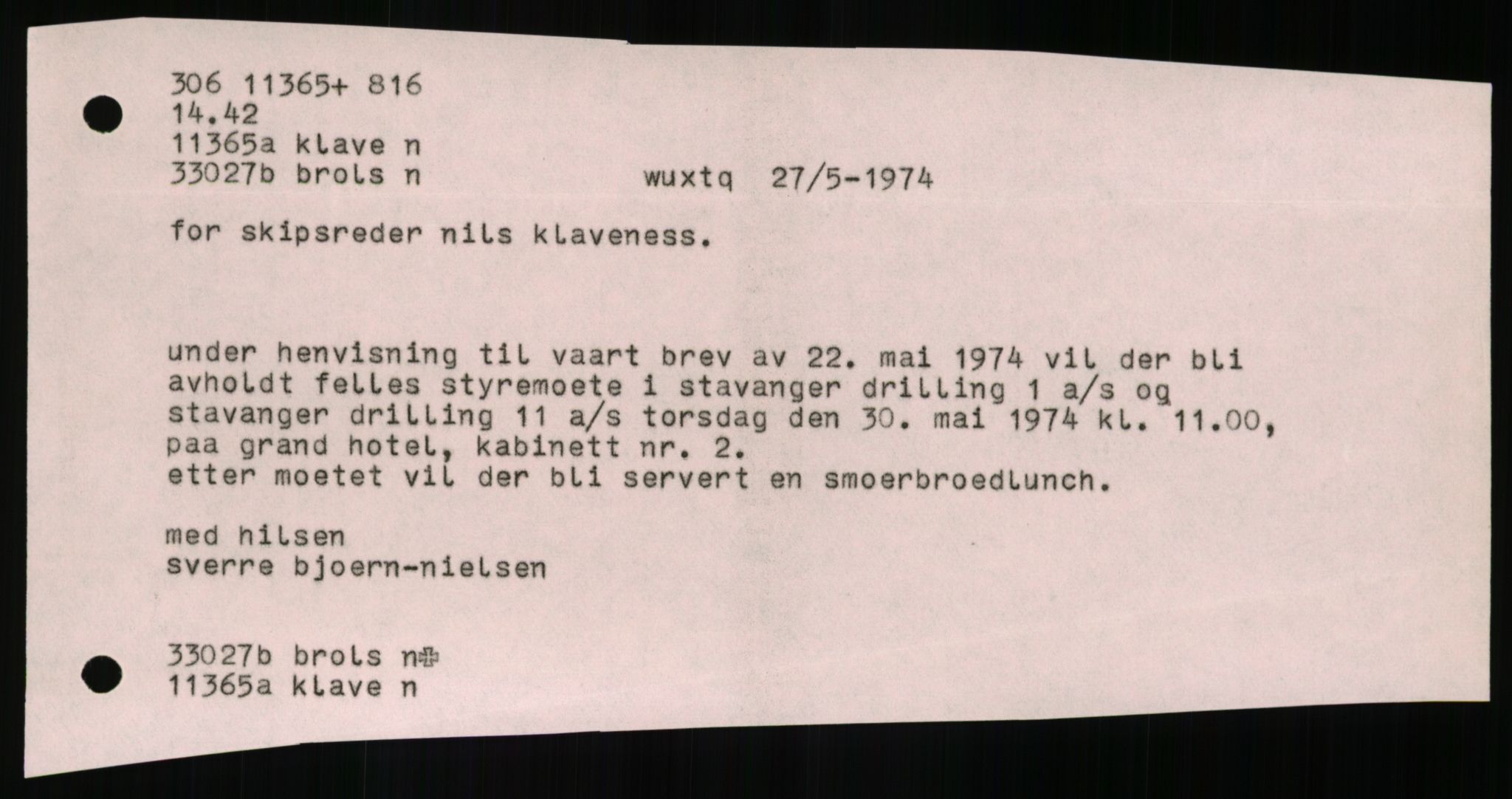 Pa 1503 - Stavanger Drilling AS, SAST/A-101906/A/Ab/Abc/L0006: Styrekorrespondanse Stavanger Drilling II A/S, 1974-1977, s. 270