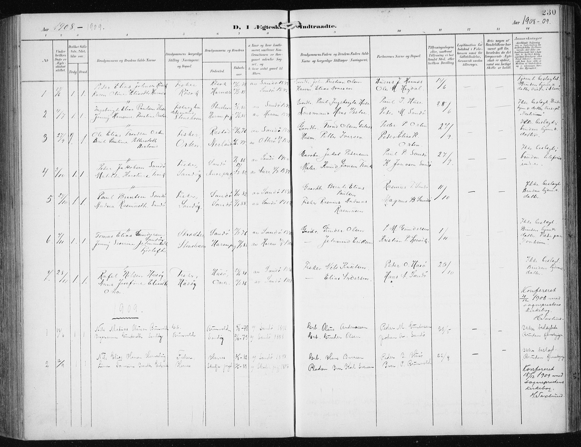 Ministerialprotokoller, klokkerbøker og fødselsregistre - Møre og Romsdal, SAT/A-1454/561/L0733: Klokkerbok nr. 561C03, 1900-1940, s. 230