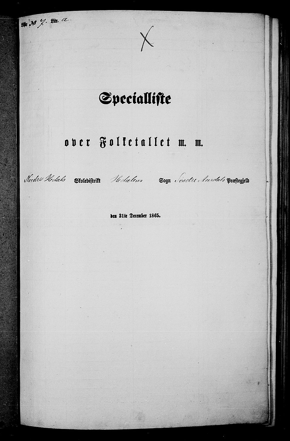 RA, Folketelling 1865 for 0540P Sør-Aurdal prestegjeld, 1865, s. 144