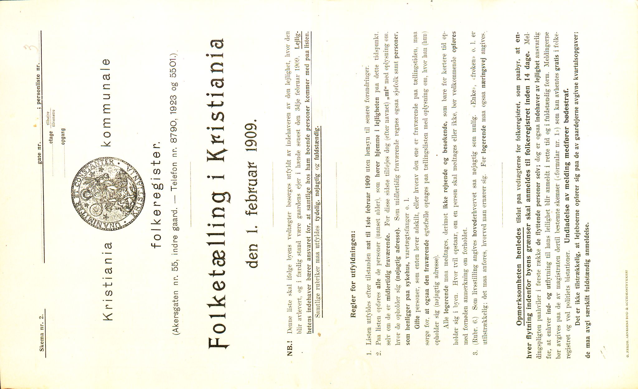 OBA, Kommunal folketelling 1.2.1909 for Kristiania kjøpstad, 1909, s. 112619