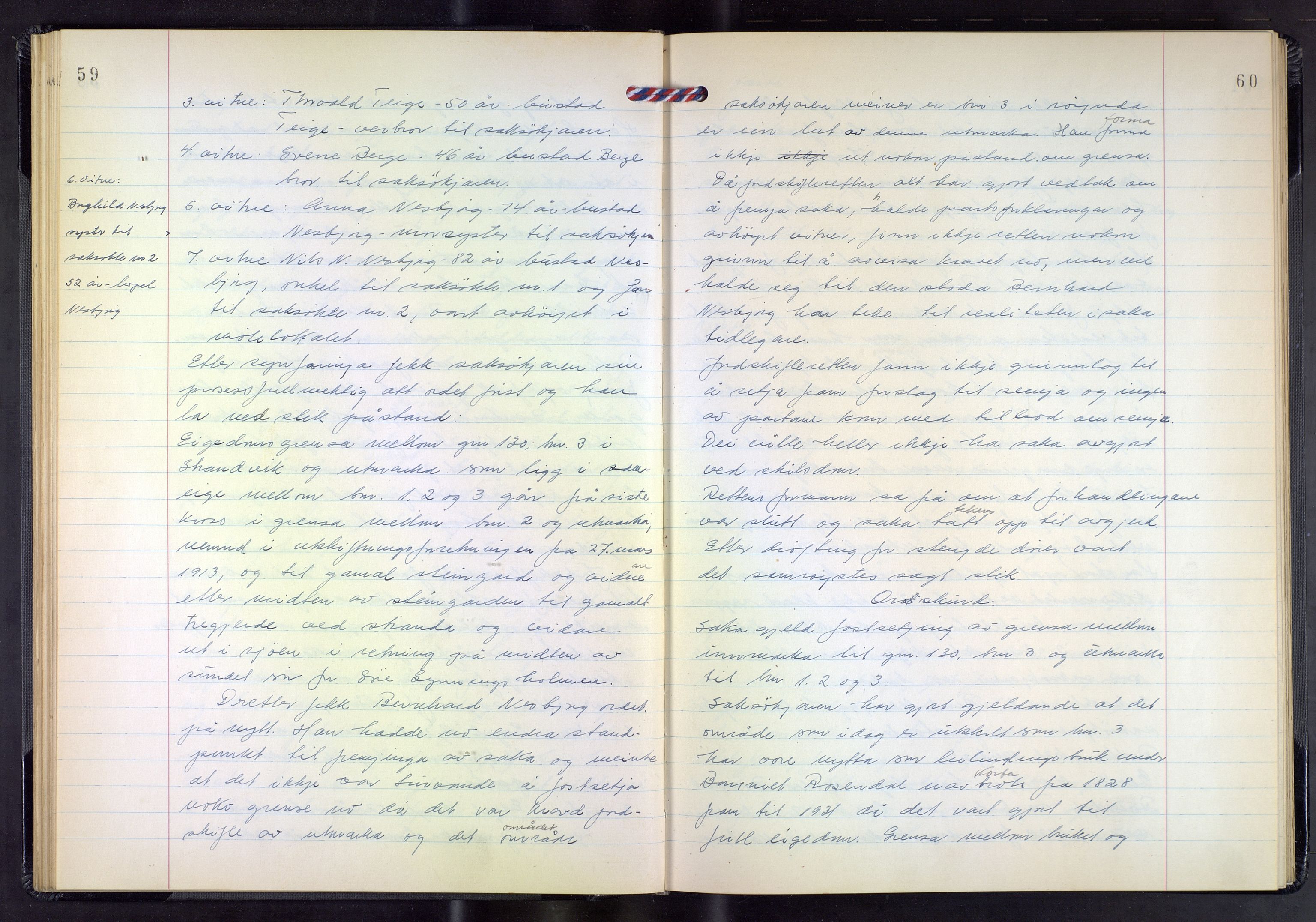 Hordaland jordskiftedøme - III Midhordland jordskiftedistrikt, AV/SAB-A-7001/A/Aa/L0034: Forhandlingsprotokoll, 1961-1967, s. 59-60