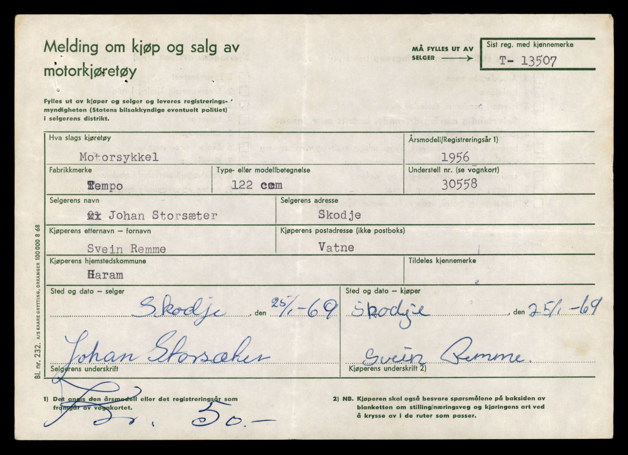 Møre og Romsdal vegkontor - Ålesund trafikkstasjon, AV/SAT-A-4099/F/Fe/L0039: Registreringskort for kjøretøy T 13361 - T 13530, 1927-1998, s. 2608