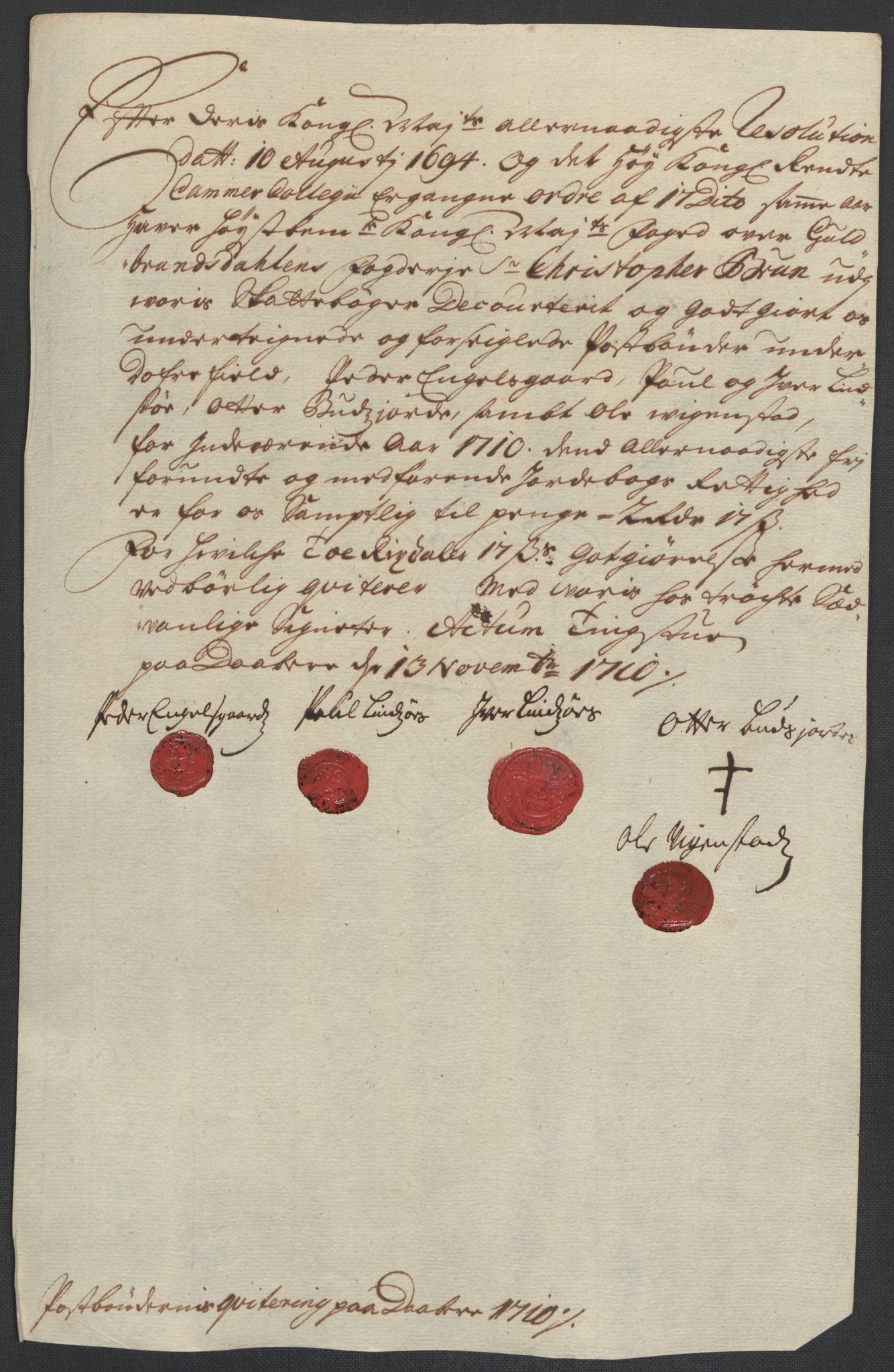 Rentekammeret inntil 1814, Reviderte regnskaper, Fogderegnskap, AV/RA-EA-4092/R17/L1179: Fogderegnskap Gudbrandsdal, 1708-1710, s. 358