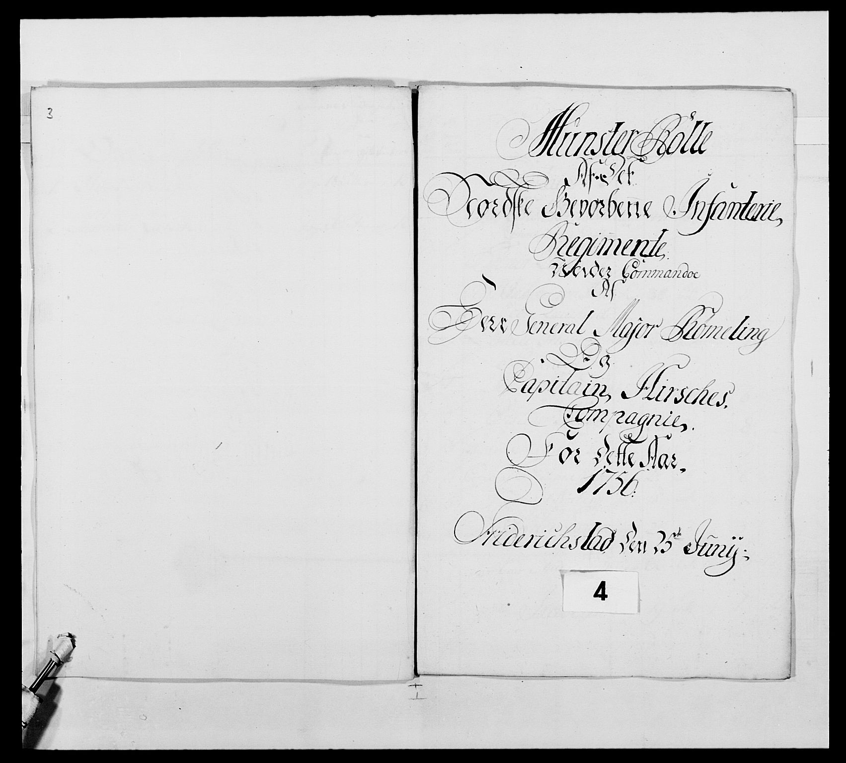 Kommanderende general (KG I) med Det norske krigsdirektorium, AV/RA-EA-5419/E/Ea/L0483b: General Rømelings gevorbne infanteriregiment, 1756, s. 26
