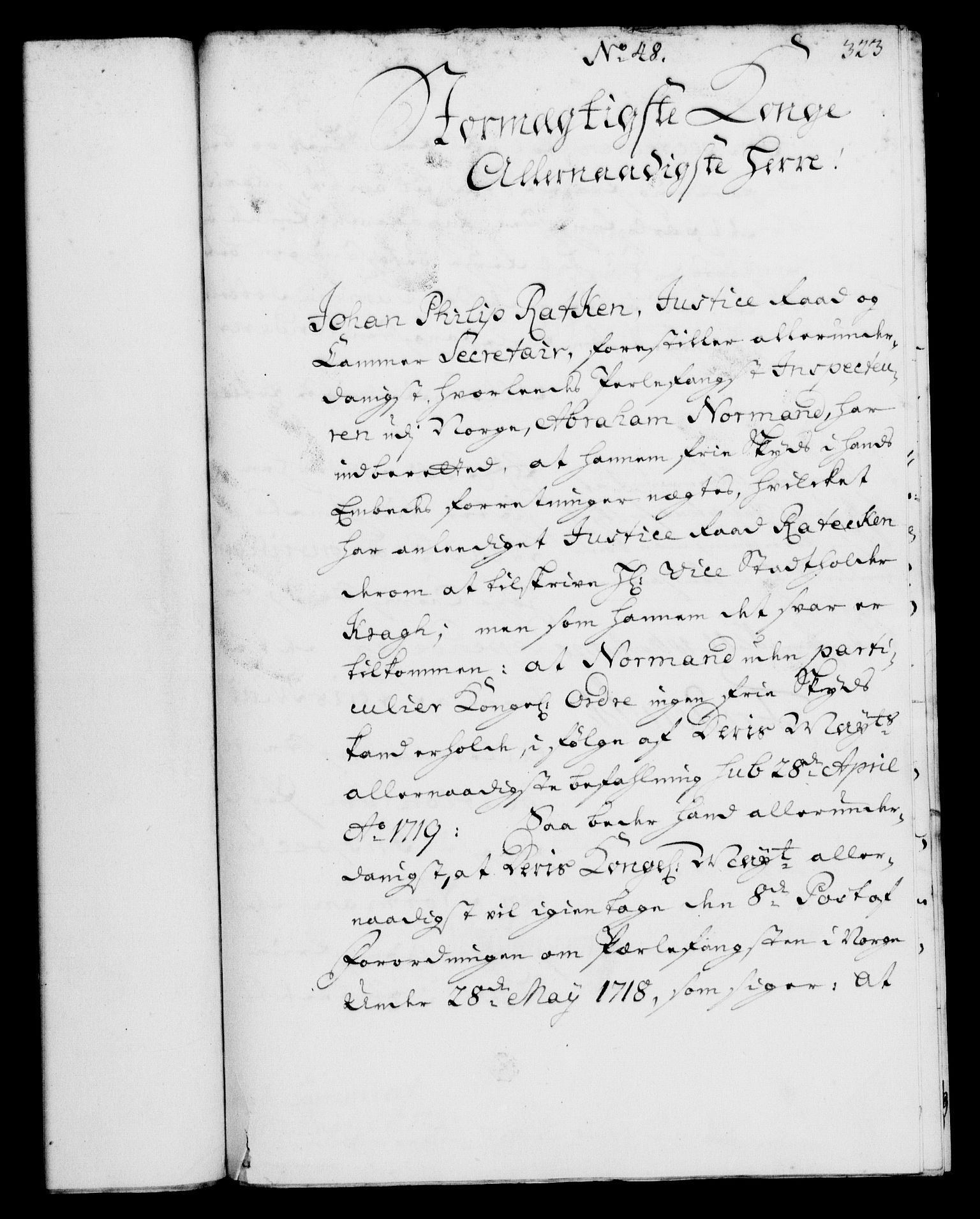 Rentekammeret, Kammerkanselliet, AV/RA-EA-3111/G/Gf/Gfa/L0002: Norsk relasjons- og resolusjonsprotokoll (merket RK 52.2), 1720, s. 323