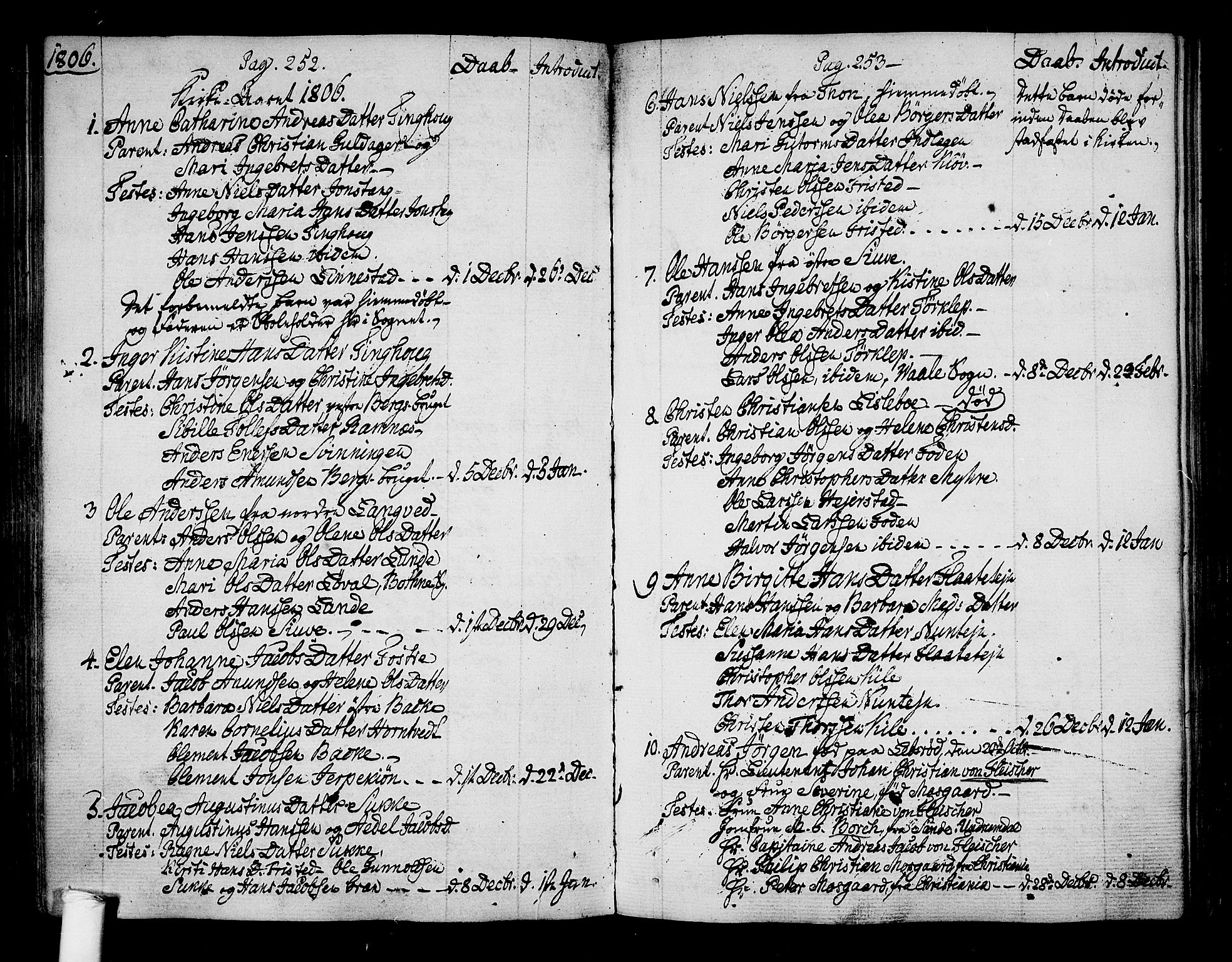 Ramnes kirkebøker, AV/SAKO-A-314/F/Fa/L0003: Ministerialbok nr. I 3, 1790-1813, s. 252-253