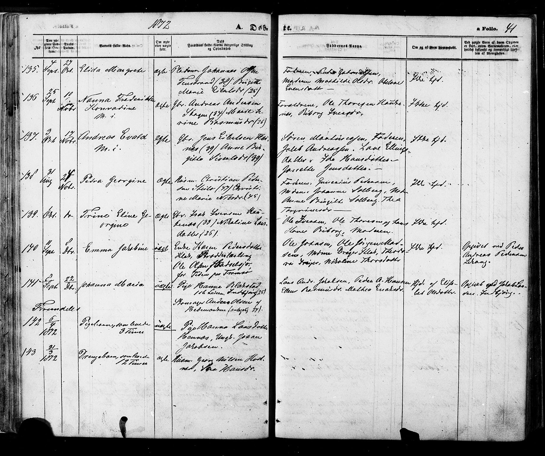 Ministerialprotokoller, klokkerbøker og fødselsregistre - Nordland, AV/SAT-A-1459/888/L1242: Ministerialbok nr. 888A08, 1870-1875, s. 41