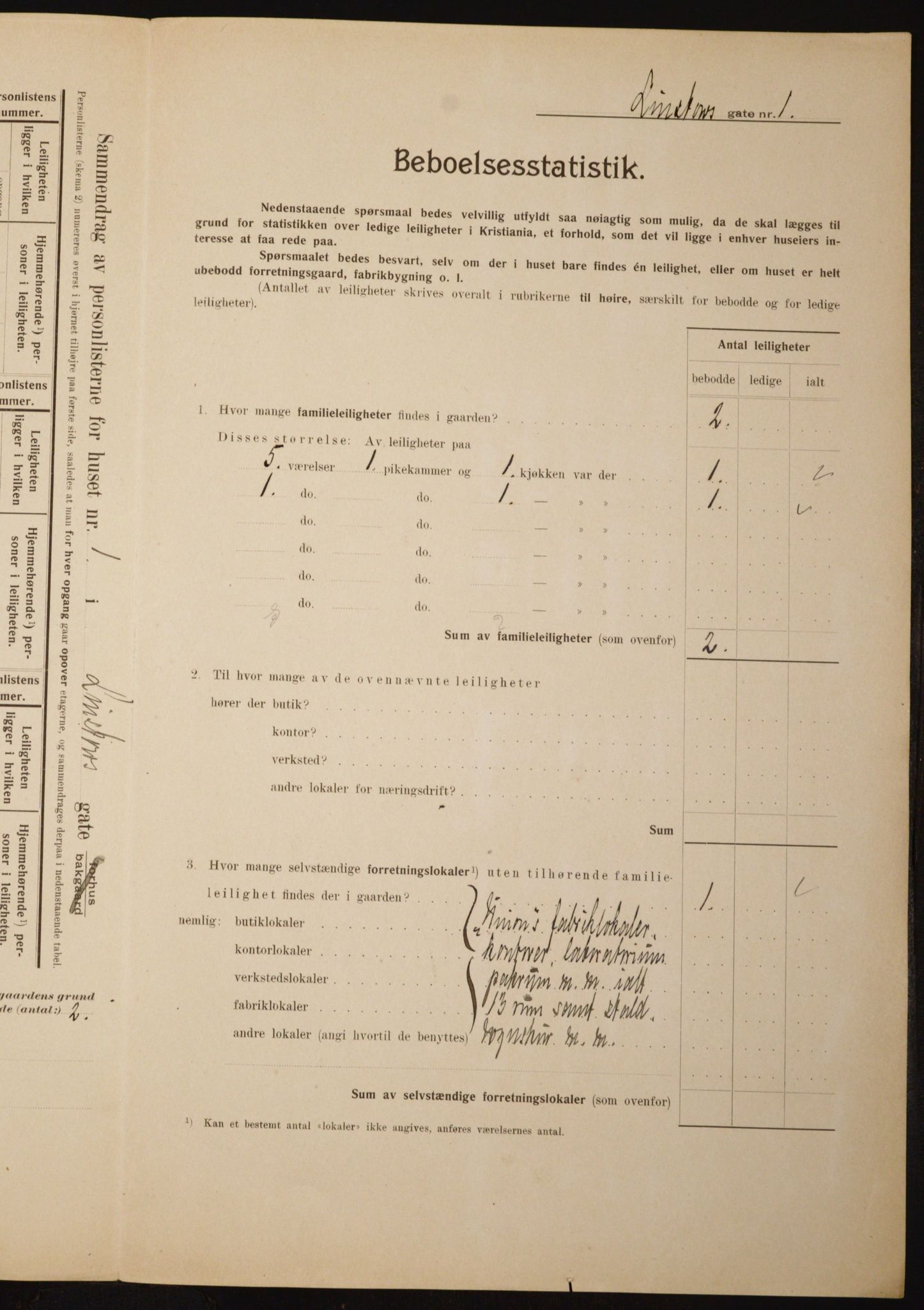 OBA, Kommunal folketelling 1.2.1910 for Kristiania, 1910, s. 55734