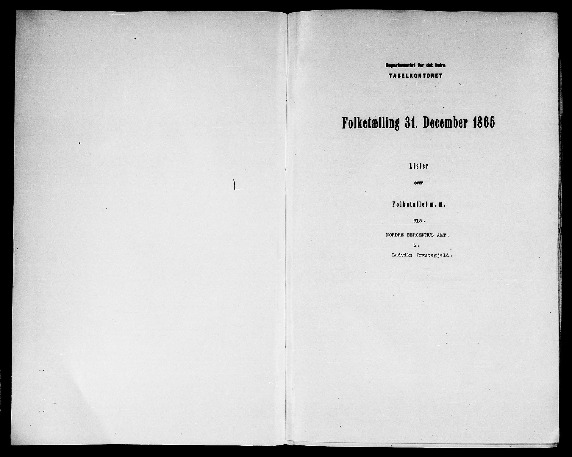 RA, Folketelling 1865 for 1415P Lavik prestegjeld, 1865, s. 3