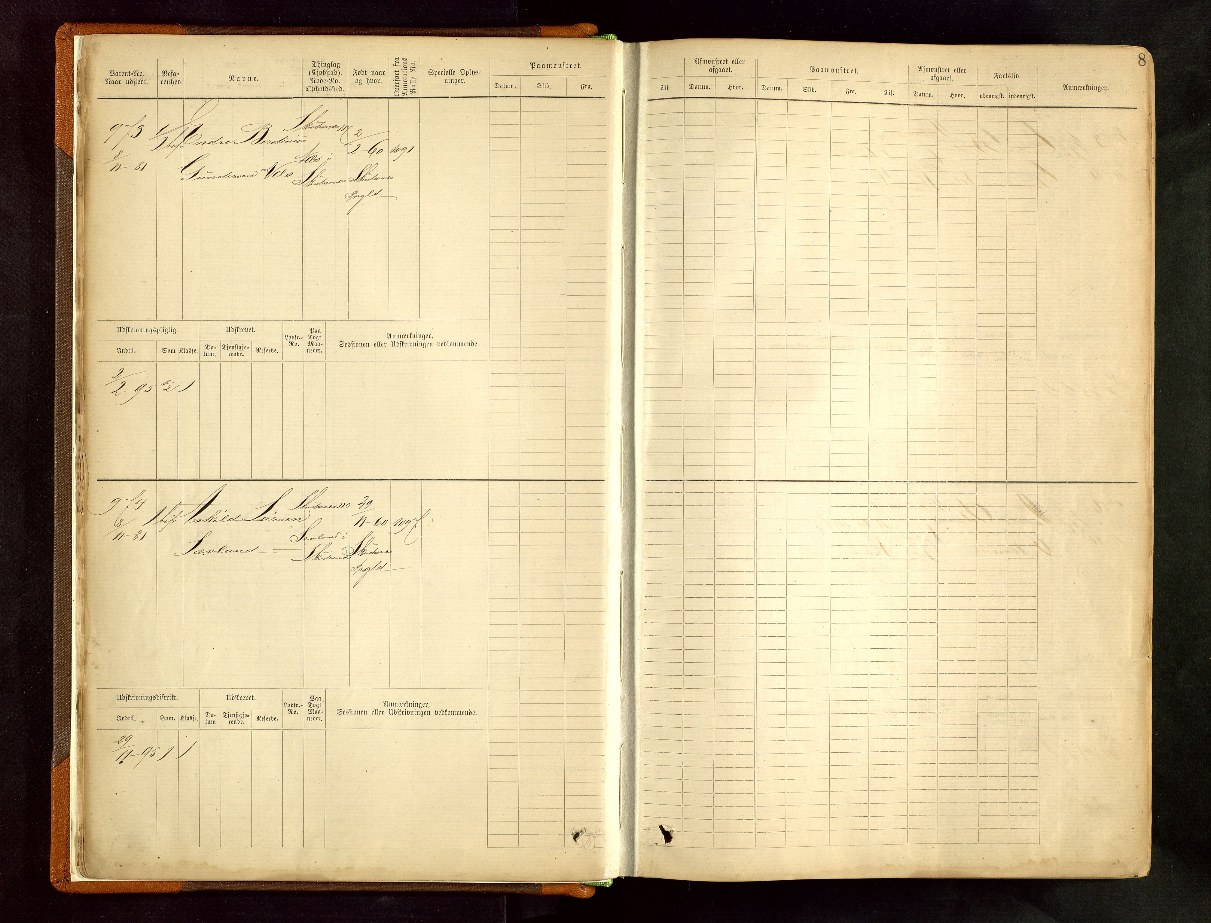 Haugesund sjømannskontor, AV/SAST-A-102007/F/Fb/Fbb/L0002: Sjøfartsrulle Skudenes kretsnr. 959-2439, 1860-1948, s. 8