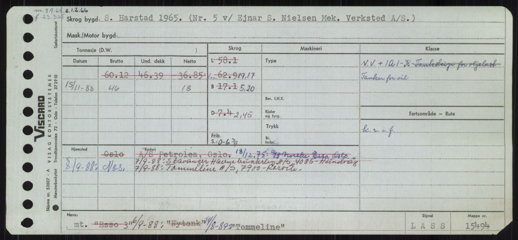 Sjøfartsdirektoratet med forløpere, Skipsmålingen, RA/S-1627/H/Ha/L0006/0001: Fartøy, Sver-Å / Fartøy, Sver-T, s. 493