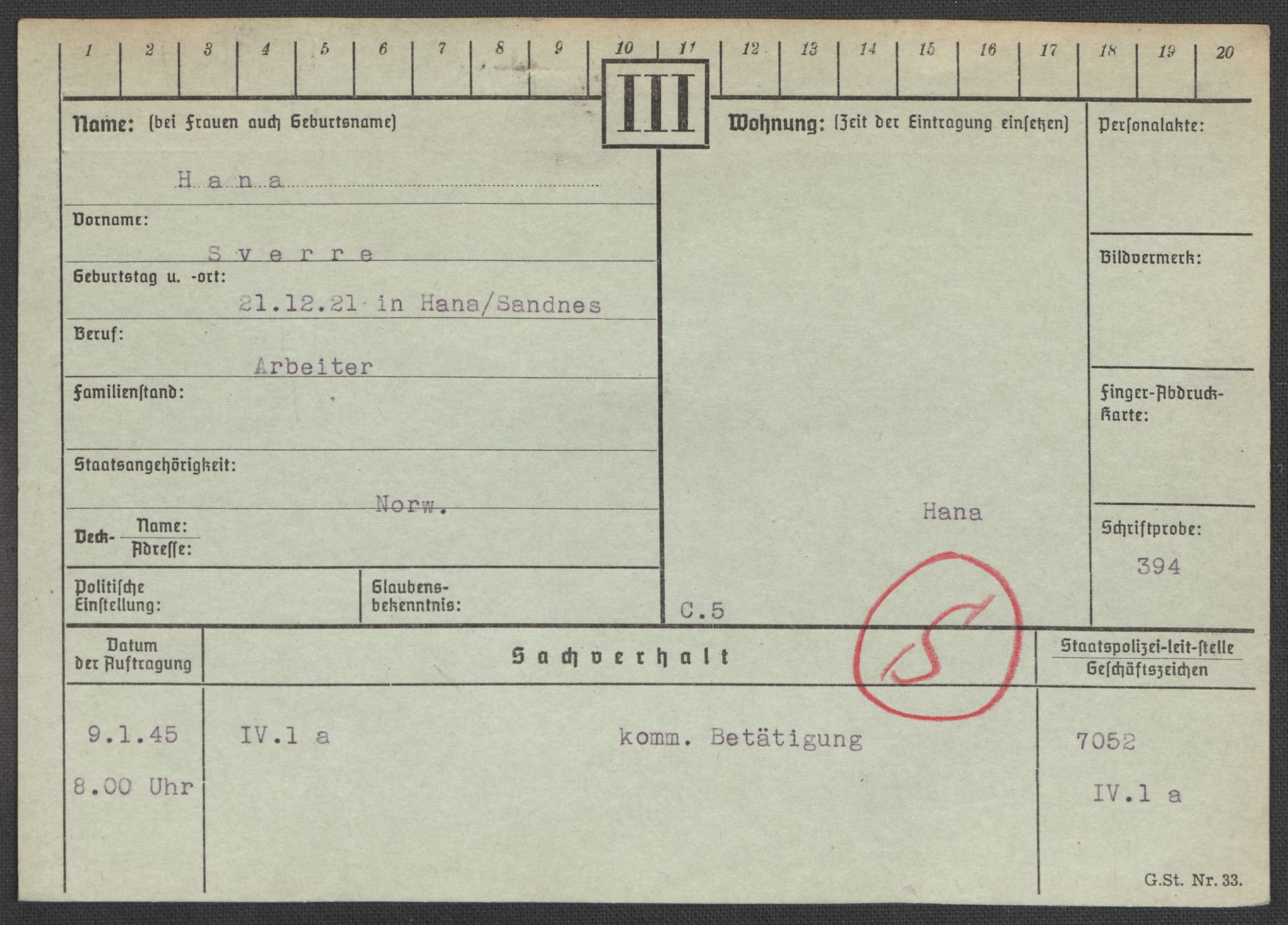 Befehlshaber der Sicherheitspolizei und des SD, AV/RA-RAFA-5969/E/Ea/Eaa/L0004: Register over norske fanger i Møllergata 19: Hal-Hæ, 1940-1945, s. 116