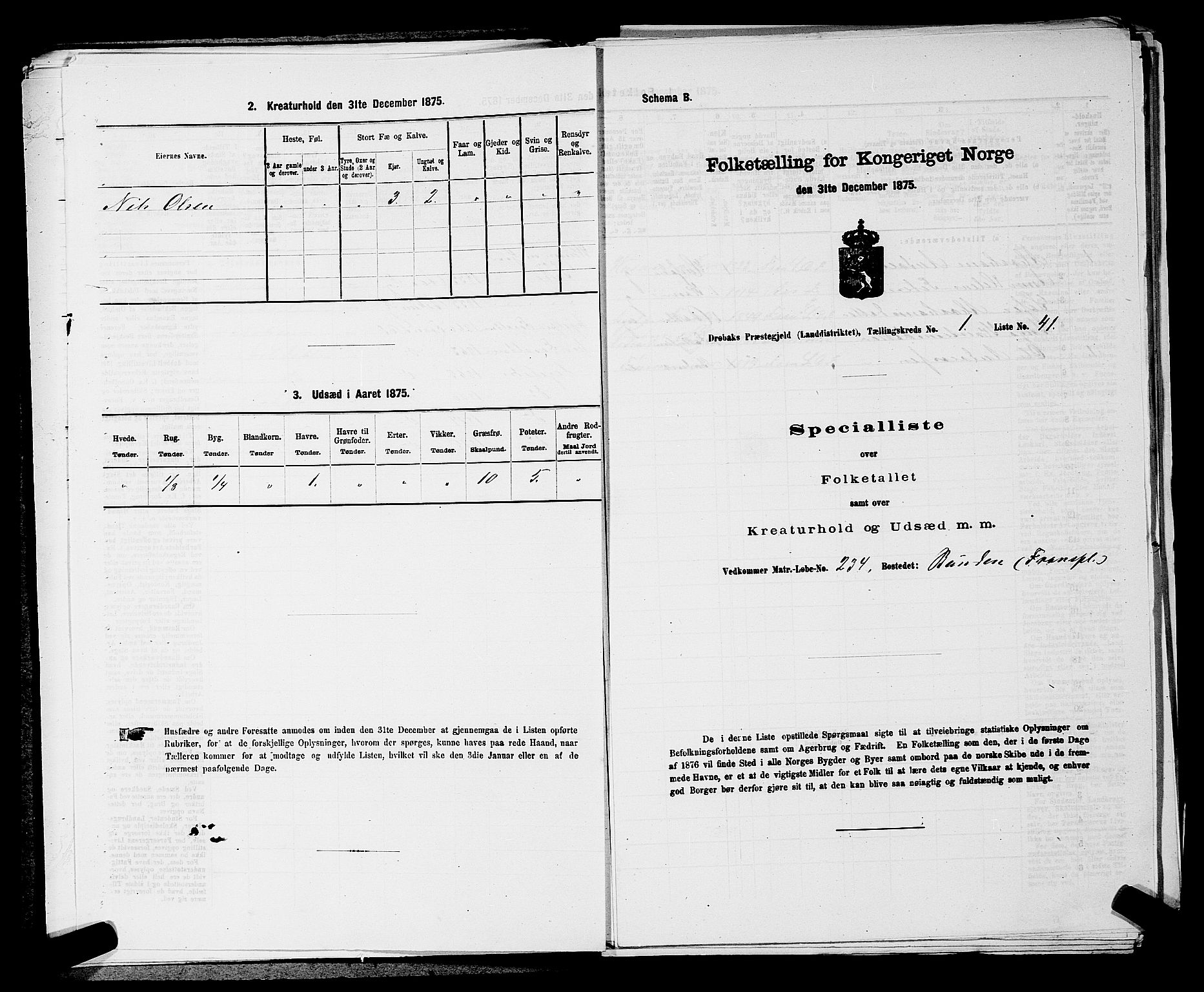 RA, Folketelling 1875 for 0215L Drøbak prestegjeld, Frogn sokn, 1875, s. 44