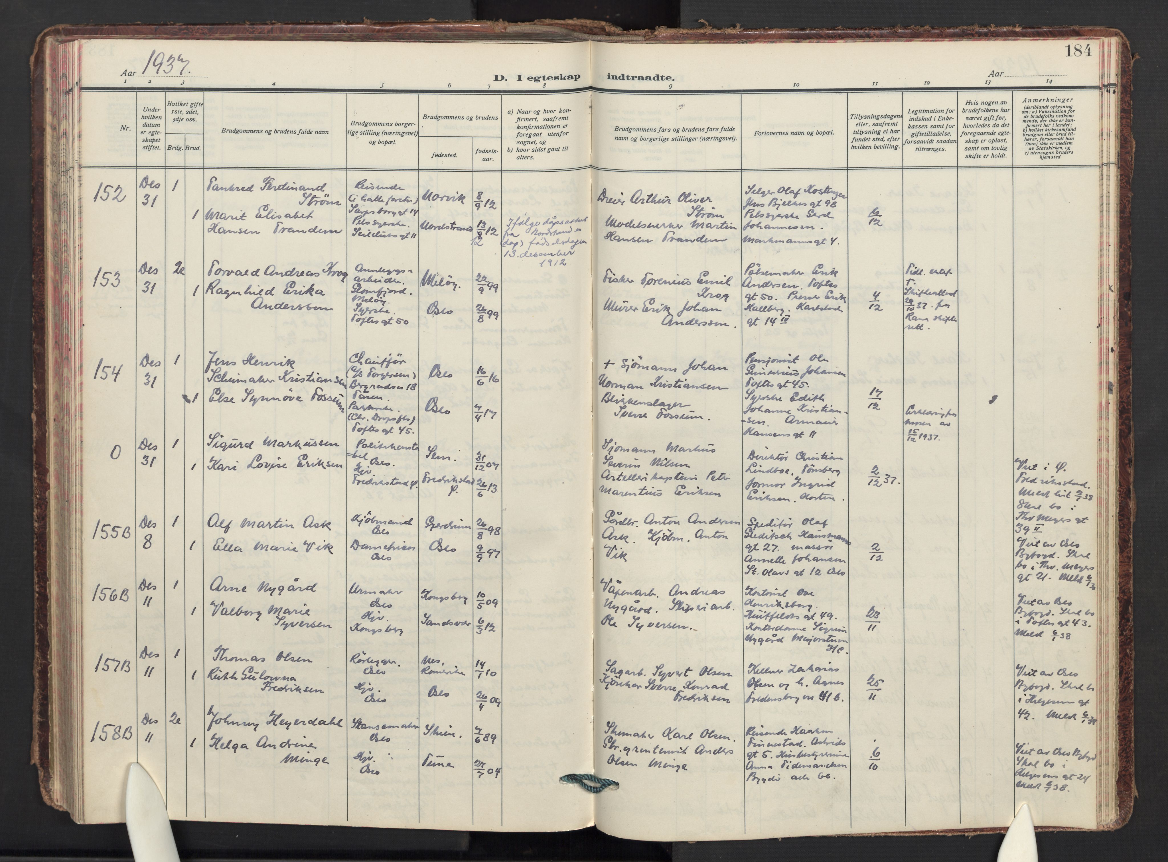 Paulus prestekontor Kirkebøker, AV/SAO-A-10871/F/Fa/L0028: Ministerialbok nr. 28, 1929-1938, s. 184
