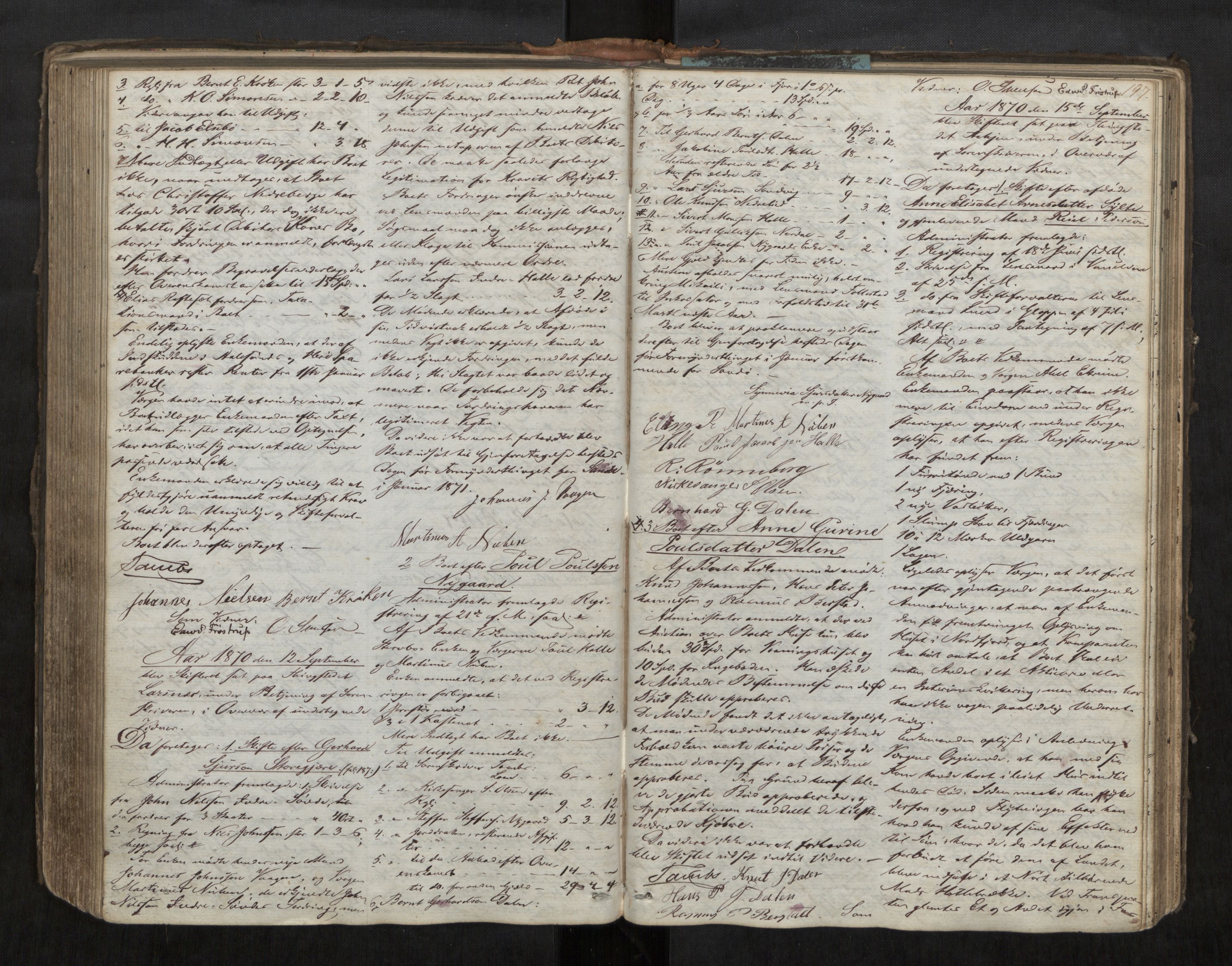 Søre Sunnmøre sorenskriveri, AV/SAT-A-4122/1/3/3B/L0003: Skiftebehandlings- / Skifteforhandlingsprotokollar, 1861-1876, s. 197