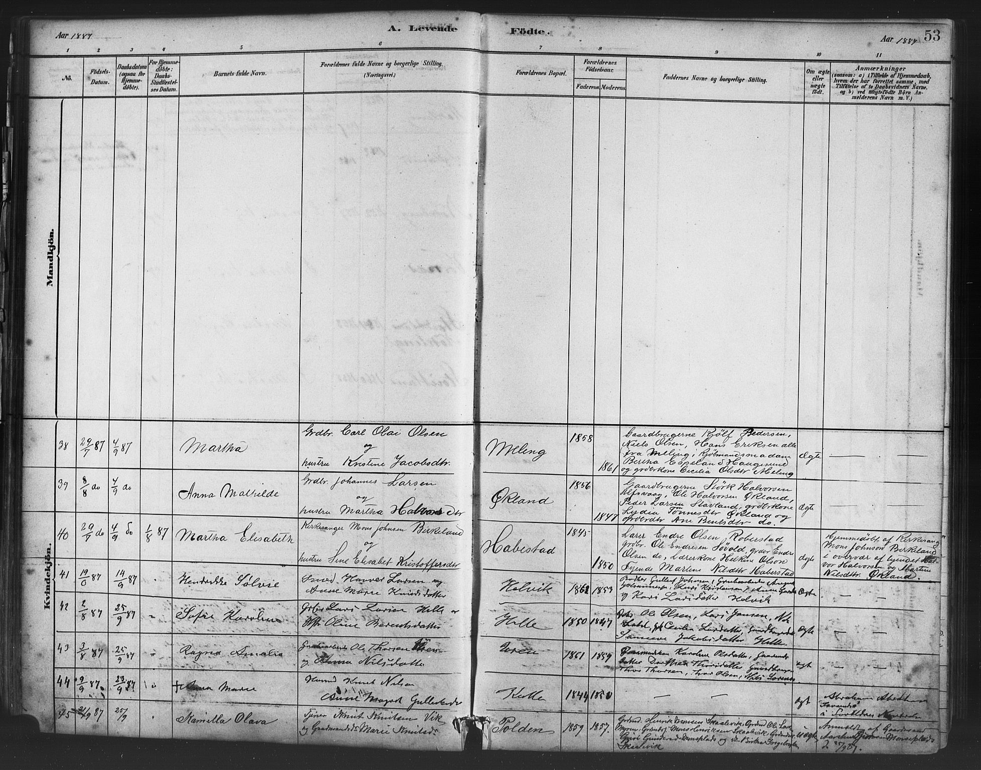 Finnås sokneprestembete, AV/SAB-A-99925/H/Ha/Haa/Haac/L0001: Ministerialbok nr. C 1, 1881-1894, s. 53