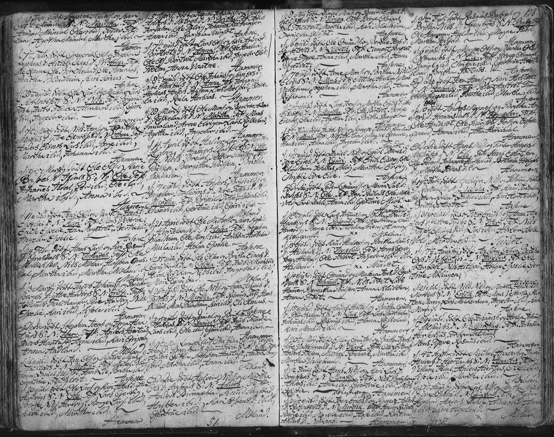 Hamre sokneprestembete, AV/SAB-A-75501/H/Ha/Haa/Haaa/L0008: Ministerialbok nr. A 8, 1778-1804, s. 138