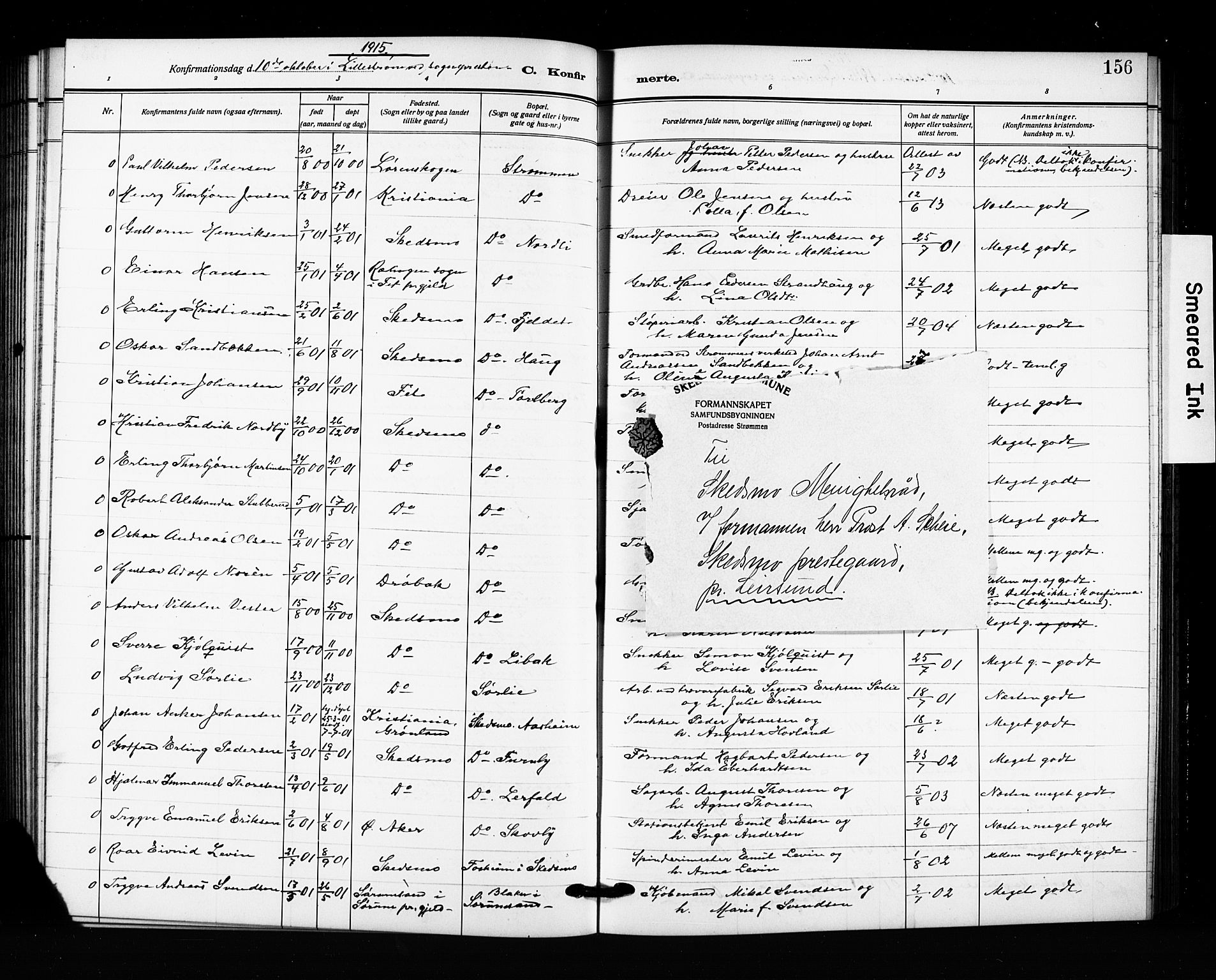 Skedsmo prestekontor Kirkebøker, AV/SAO-A-10033a/G/Ga/L0006: Klokkerbok nr. I 6, 1912-1926
