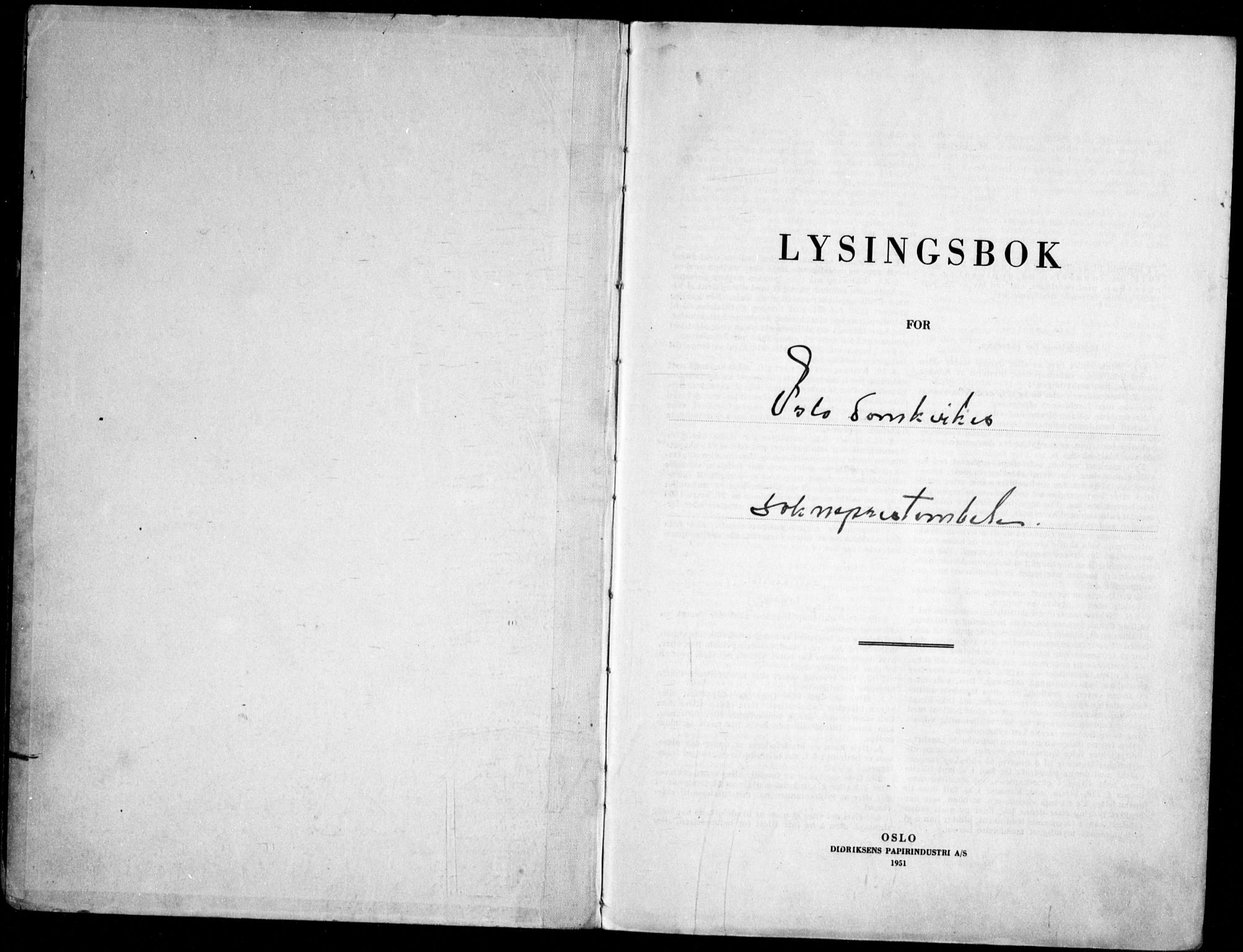 Oslo domkirke Kirkebøker, AV/SAO-A-10752/H/Ha/L0009: Lysningsprotokoll nr. 9, 1951-1964