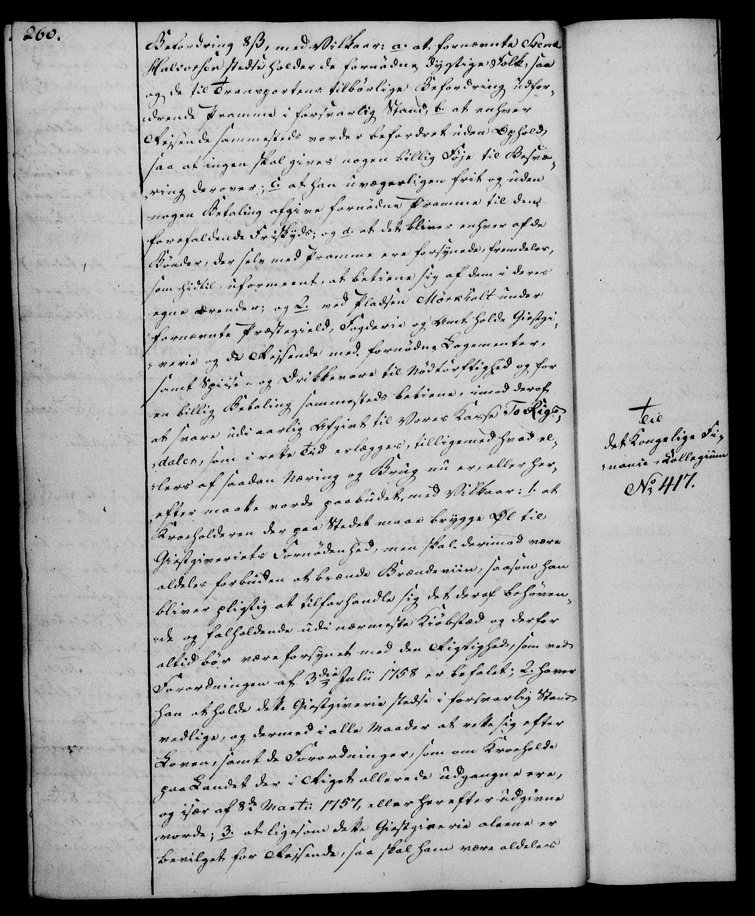 Rentekammeret, Kammerkanselliet, RA/EA-3111/G/Gg/Gga/L0017: Norsk ekspedisjonsprotokoll med register (merket RK 53.17), 1801-1803, s. 260