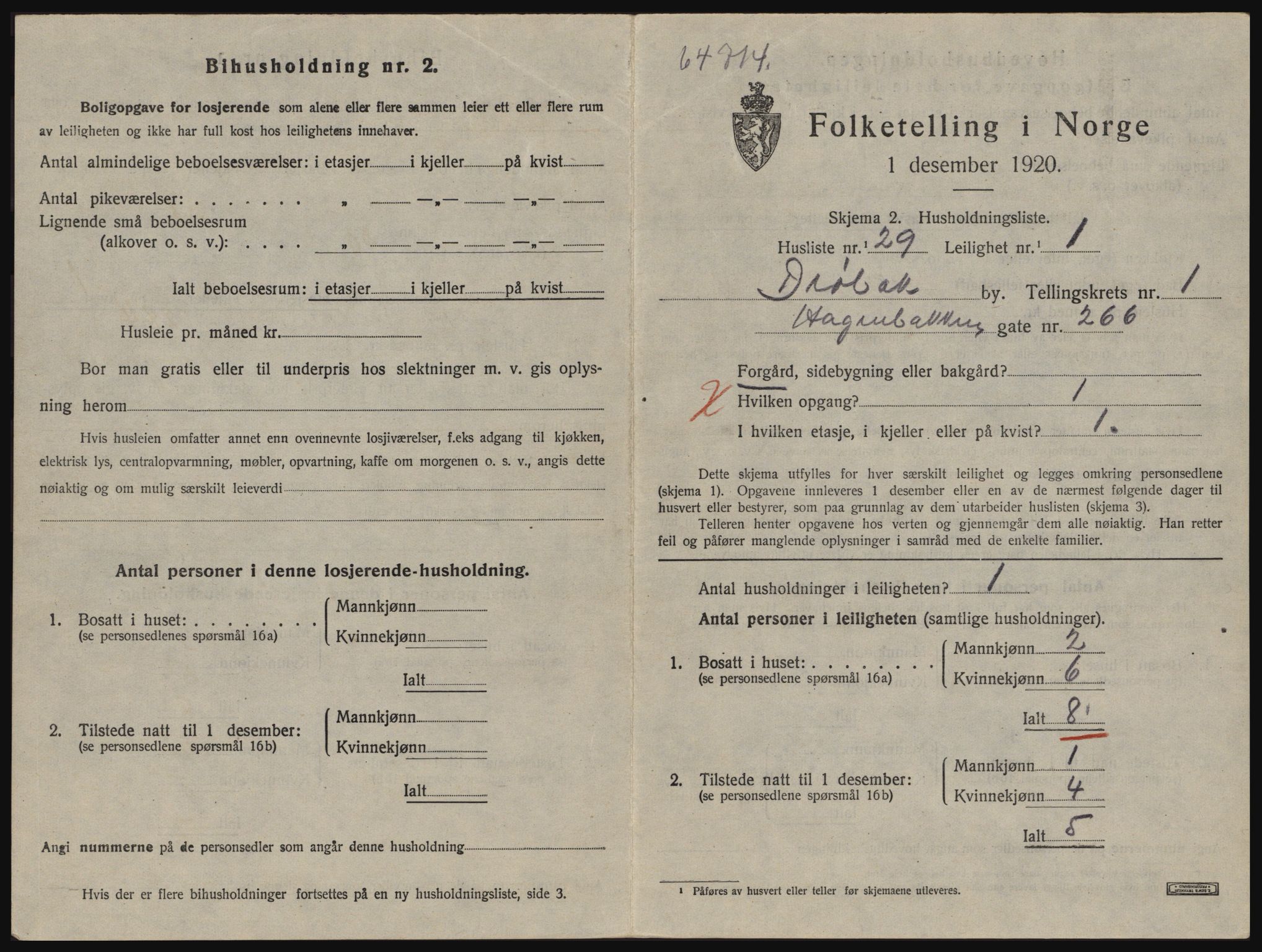 SAO, Folketelling 1920 for 0203 Drøbak kjøpstad, 1920, s. 831