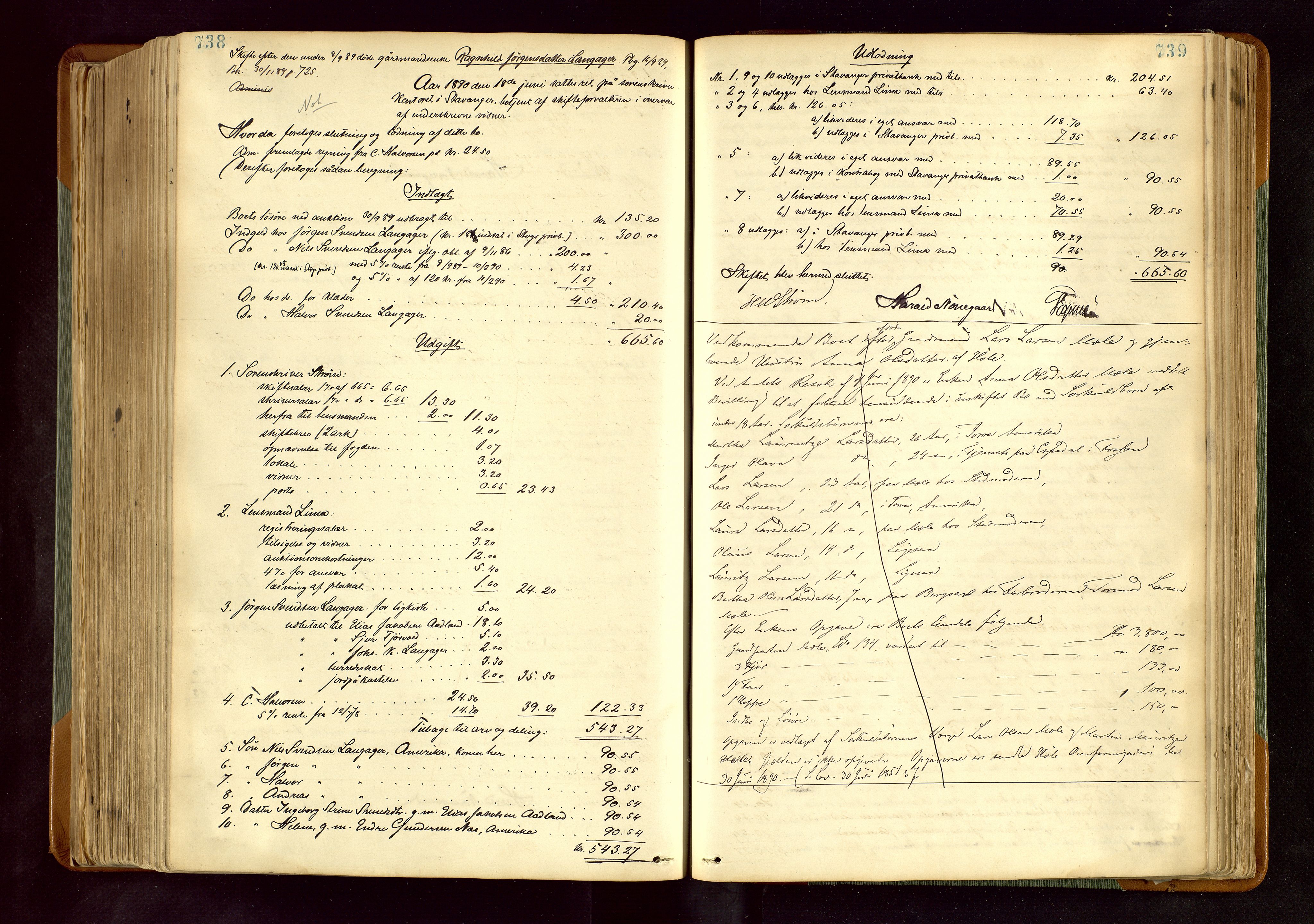 Karmsund sorenskriveri, AV/SAST-A-100311/01/IV/IVDB/L0011: SKIFTEPROTOKOLL SKUDENES, AVALDSNES, 1879-1894, s. 738-739