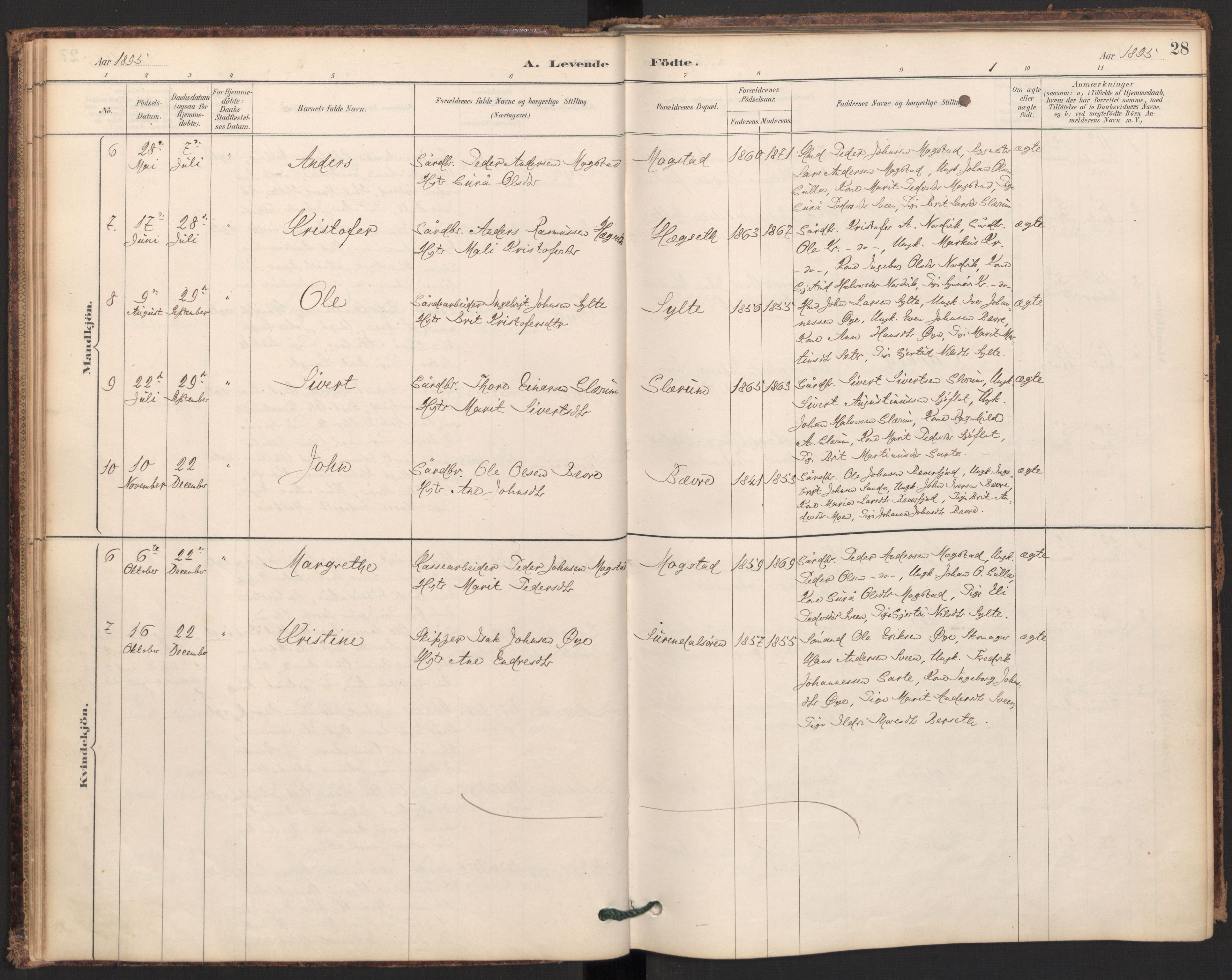 Ministerialprotokoller, klokkerbøker og fødselsregistre - Møre og Romsdal, AV/SAT-A-1454/595/L1047: Ministerialbok nr. 595A09, 1885-1900, s. 28