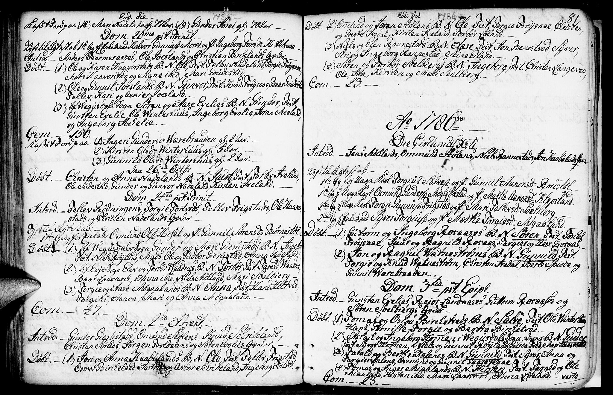 Evje sokneprestkontor, SAK/1111-0008/F/Fa/Fac/L0002: Ministerialbok nr. A 2, 1765-1816, s. 81
