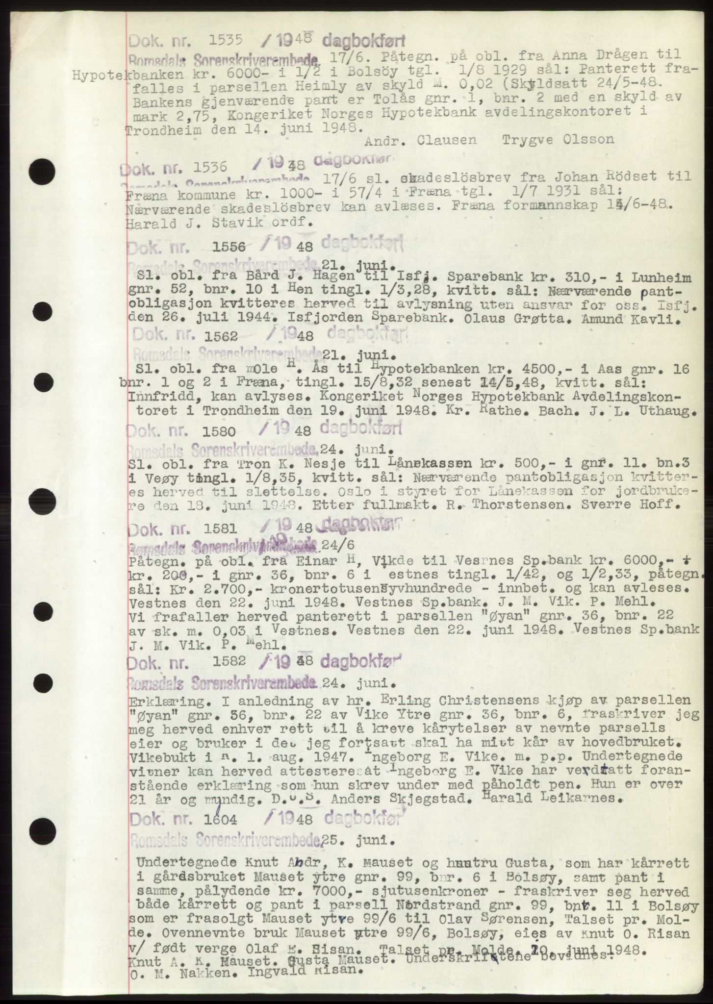 Romsdal sorenskriveri, AV/SAT-A-4149/1/2/2C: Pantebok nr. C1b, 1946-1949, Tingl.dato: 17.06.1948