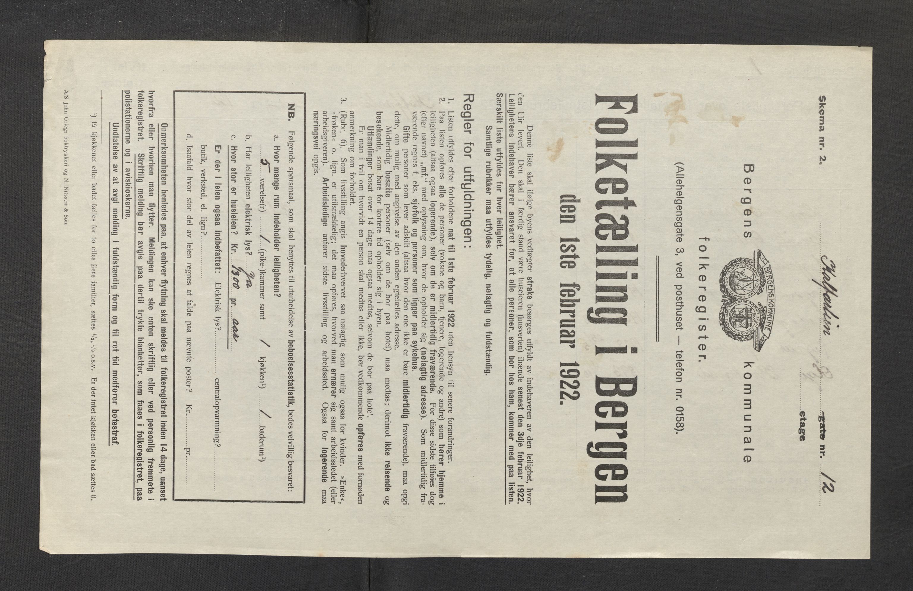 SAB, Kommunal folketelling 1922 for Bergen kjøpstad, 1922, s. 17366