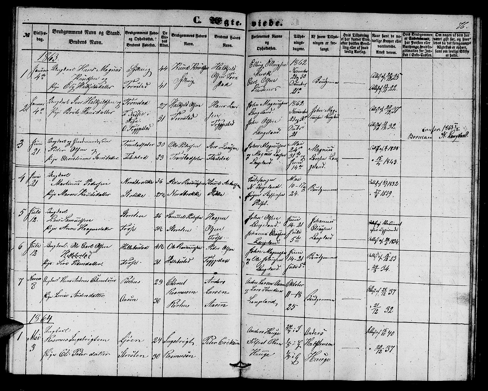 Ministerialprotokoller, klokkerbøker og fødselsregistre - Møre og Romsdal, AV/SAT-A-1454/517/L0228: Klokkerbok nr. 517C01, 1854-1865, s. 76