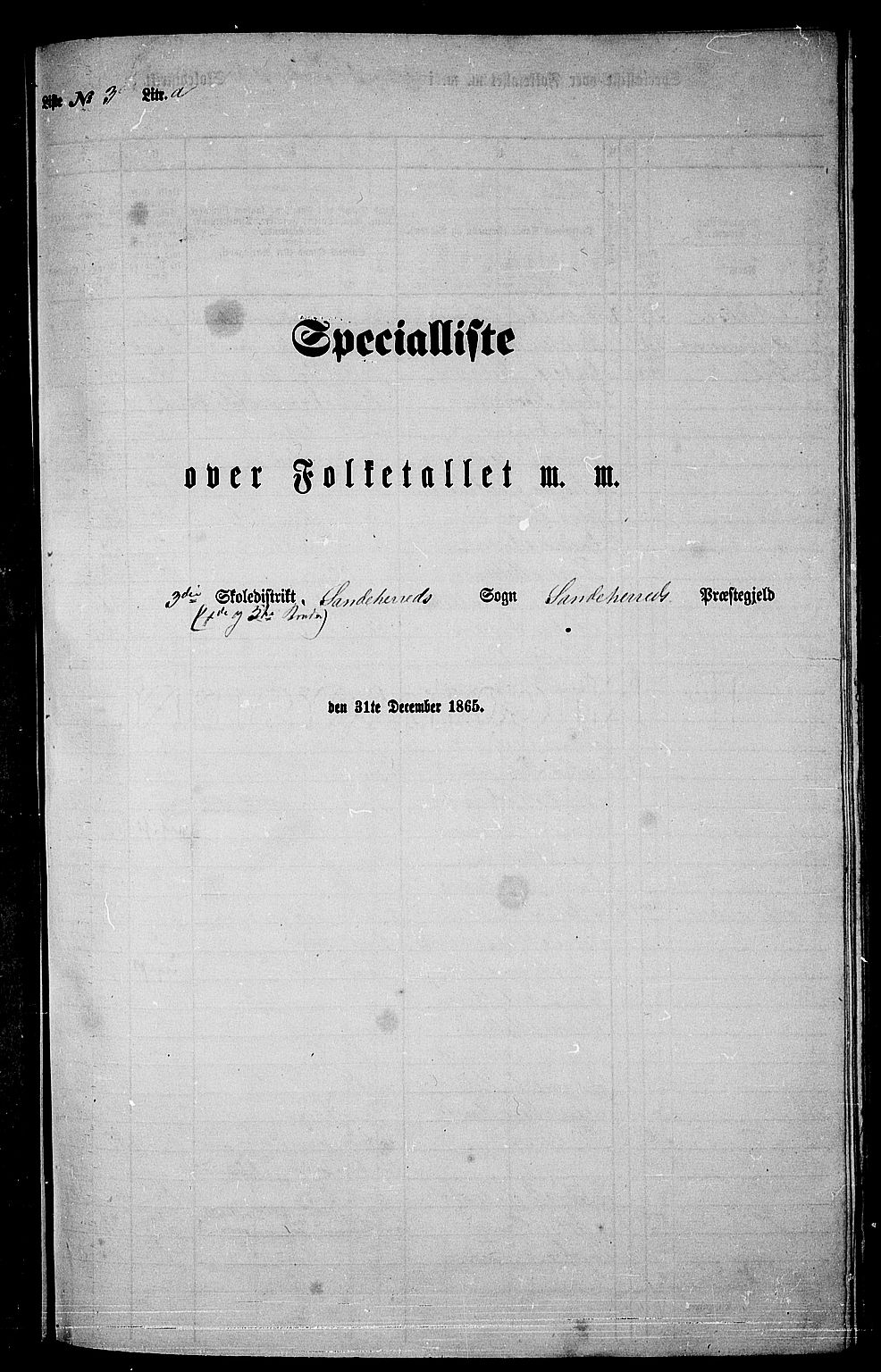 RA, Folketelling 1865 for 0724L Sandeherred prestegjeld, Sandeherred sokn, 1865, s. 75