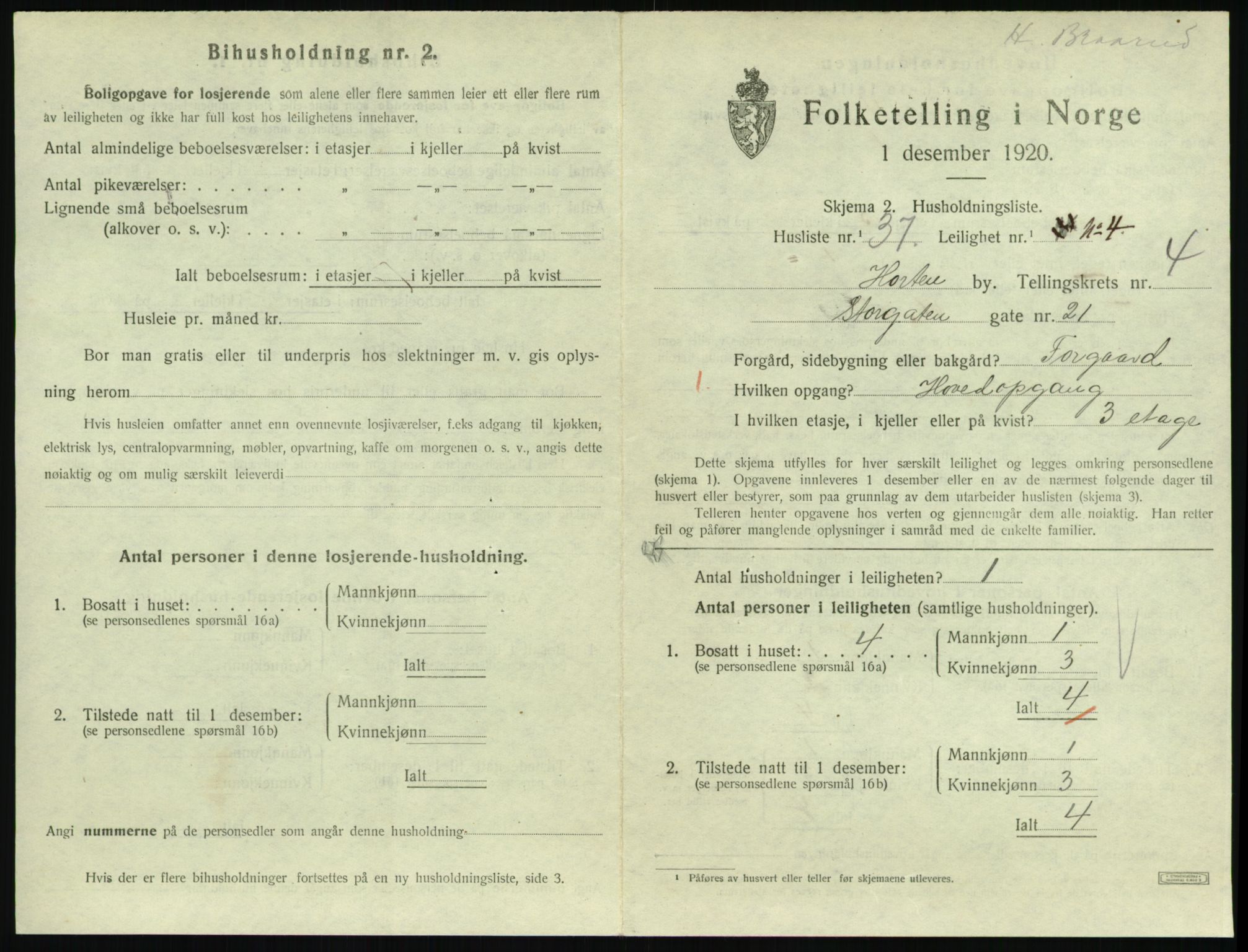 SAKO, Folketelling 1920 for 0703 Horten kjøpstad, 1920, s. 4977
