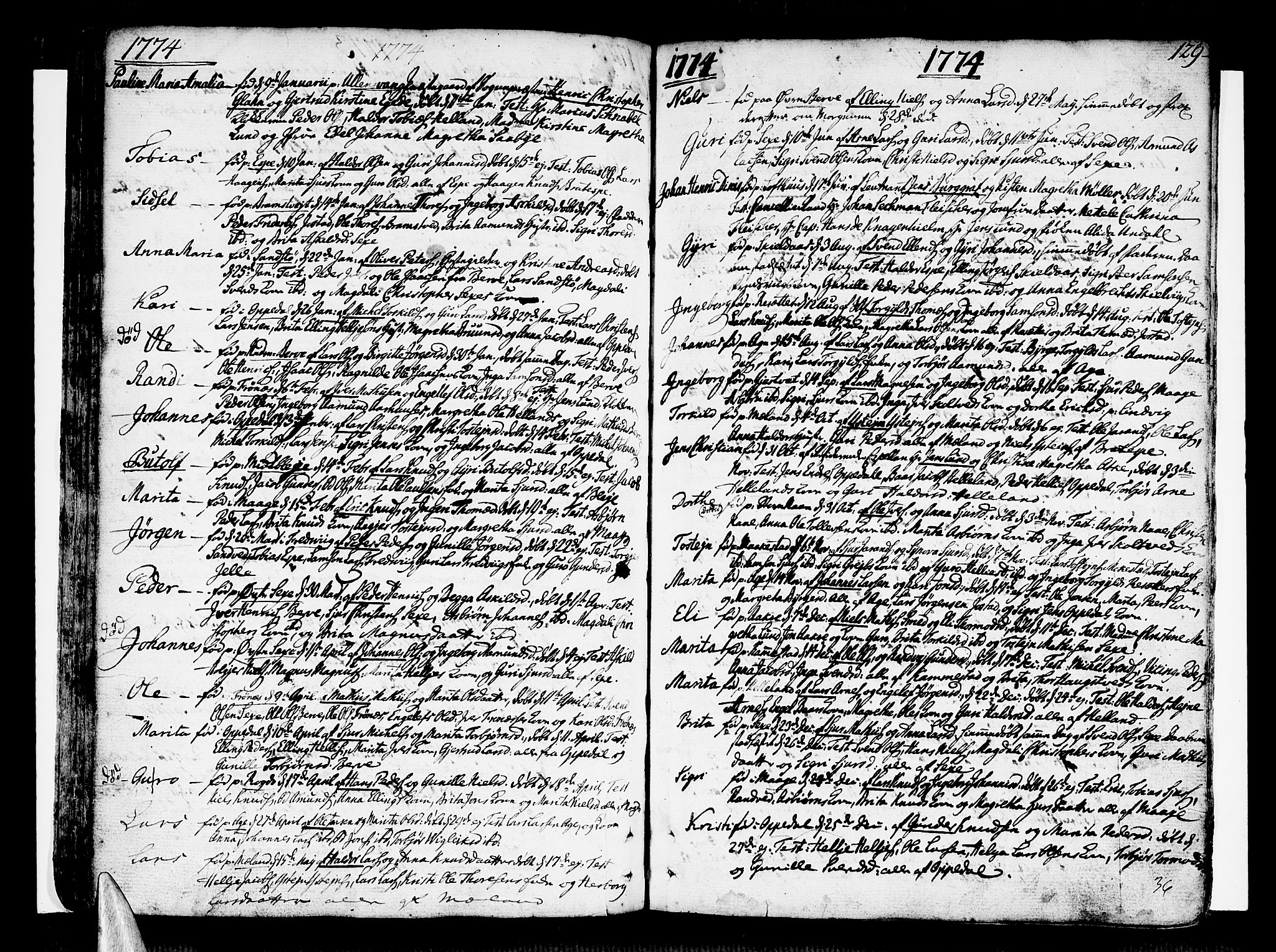 Ullensvang sokneprestembete, SAB/A-78701/H/Haa: Ministerialbok nr. A 6 /1, 1758-1788, s. 129